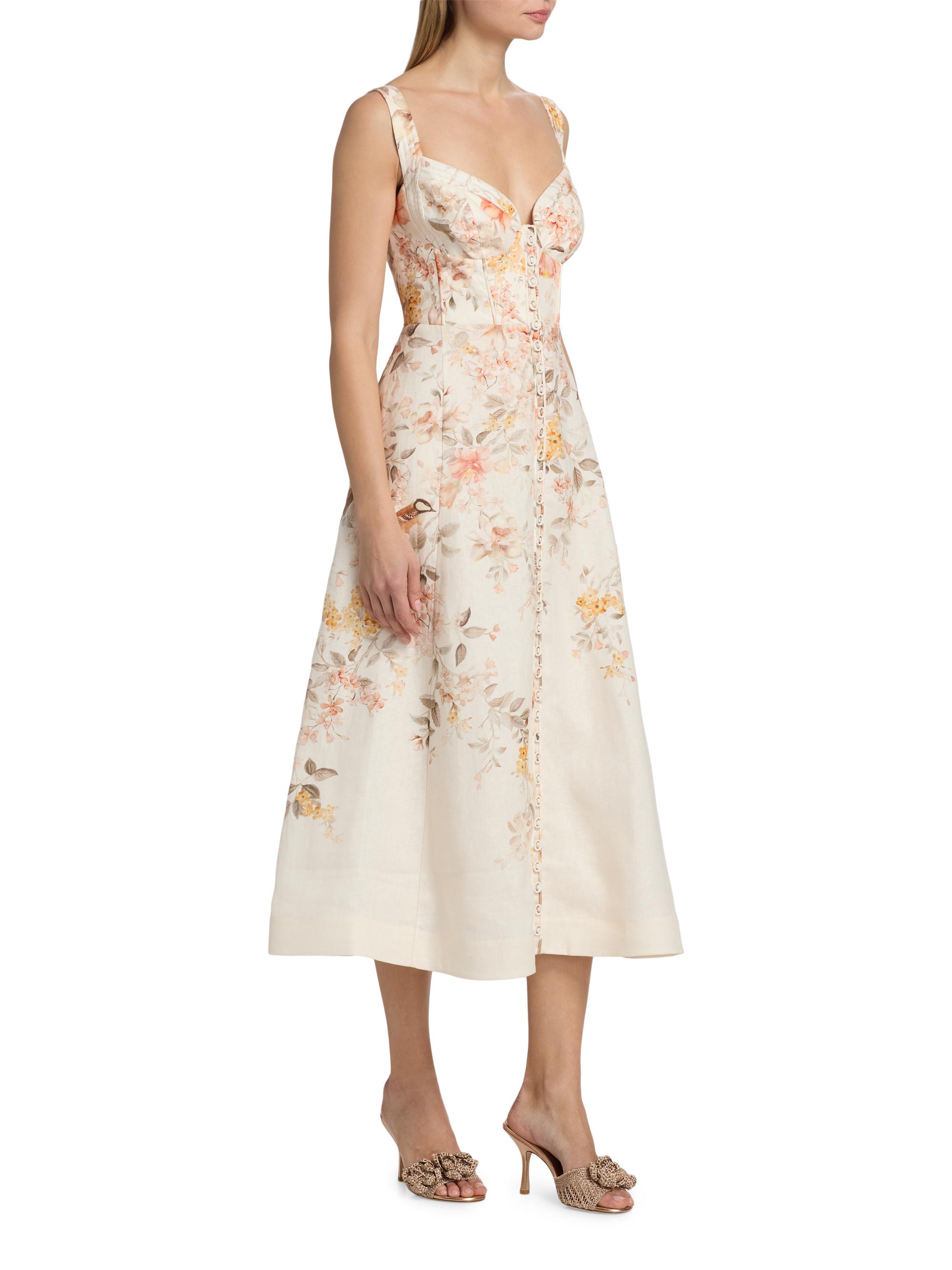 Zimmermann Kindred Spirit Luna Linen Picnic Midi-Dress | Saks
