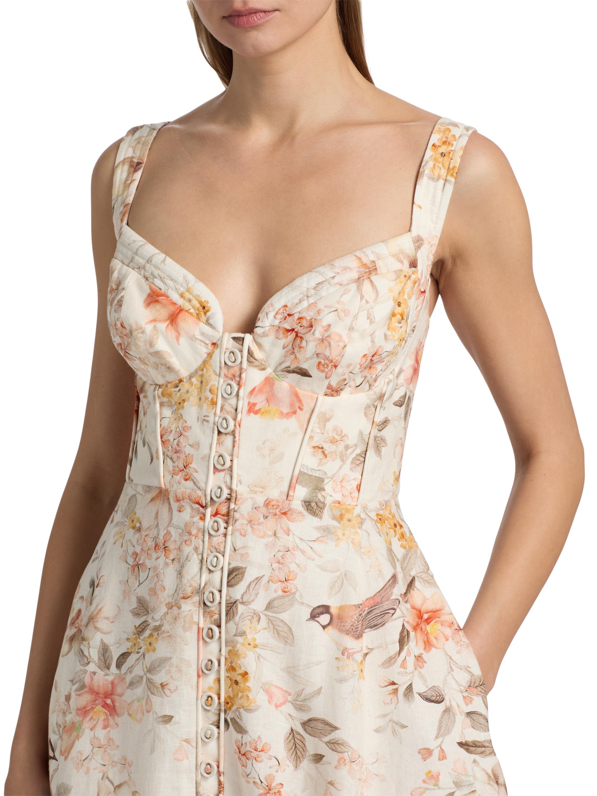 Zimmermann Kindred Spirit Luna Linen Picnic Midi-Dress | Saks