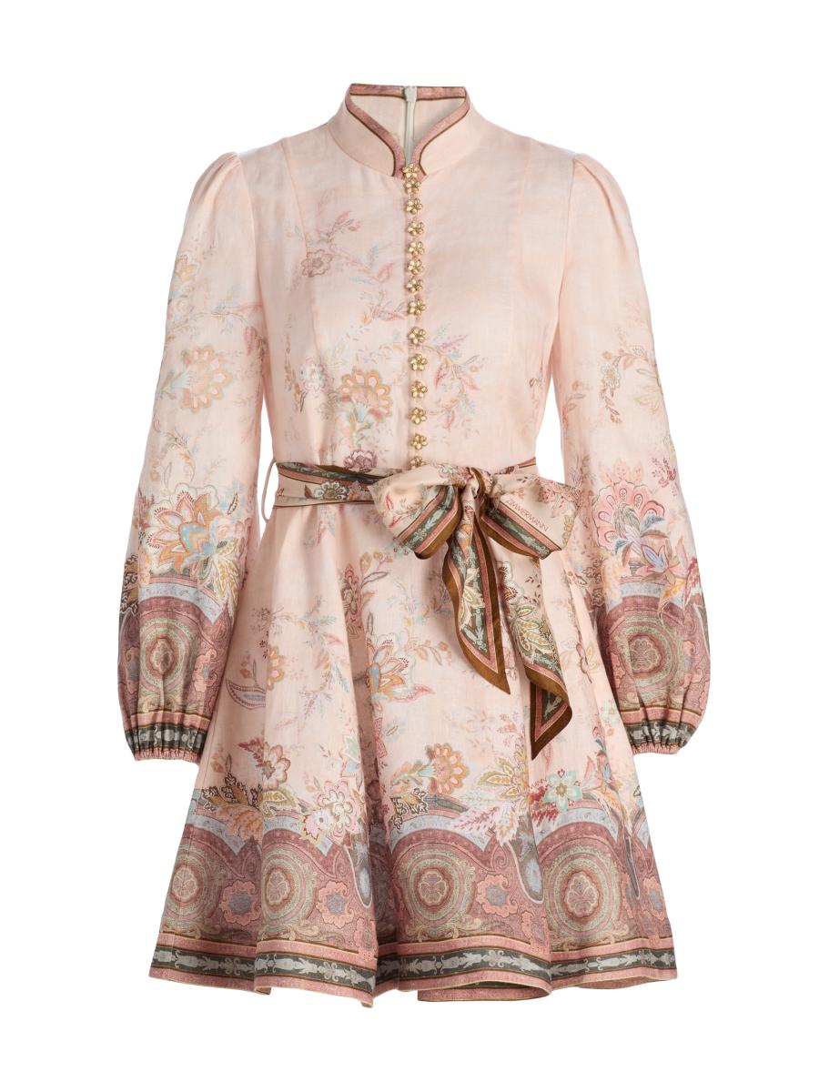 Zimmermann Alchemy Button-Front Linen Minidress | Saks Fifth Avenue