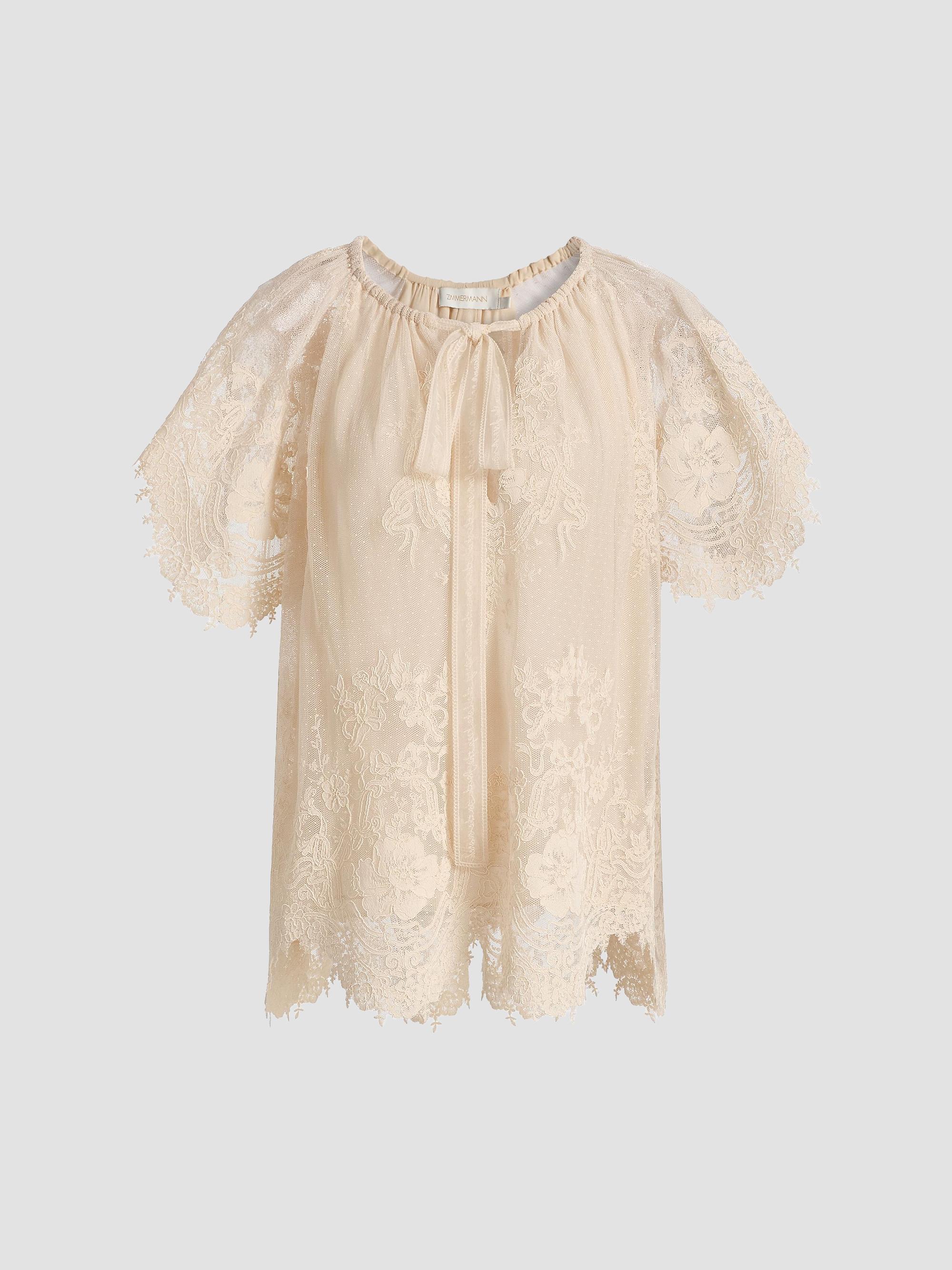 Zimmermann Luna Floral Lace Semi-Sheer Blouse | Saks Fifth Avenue