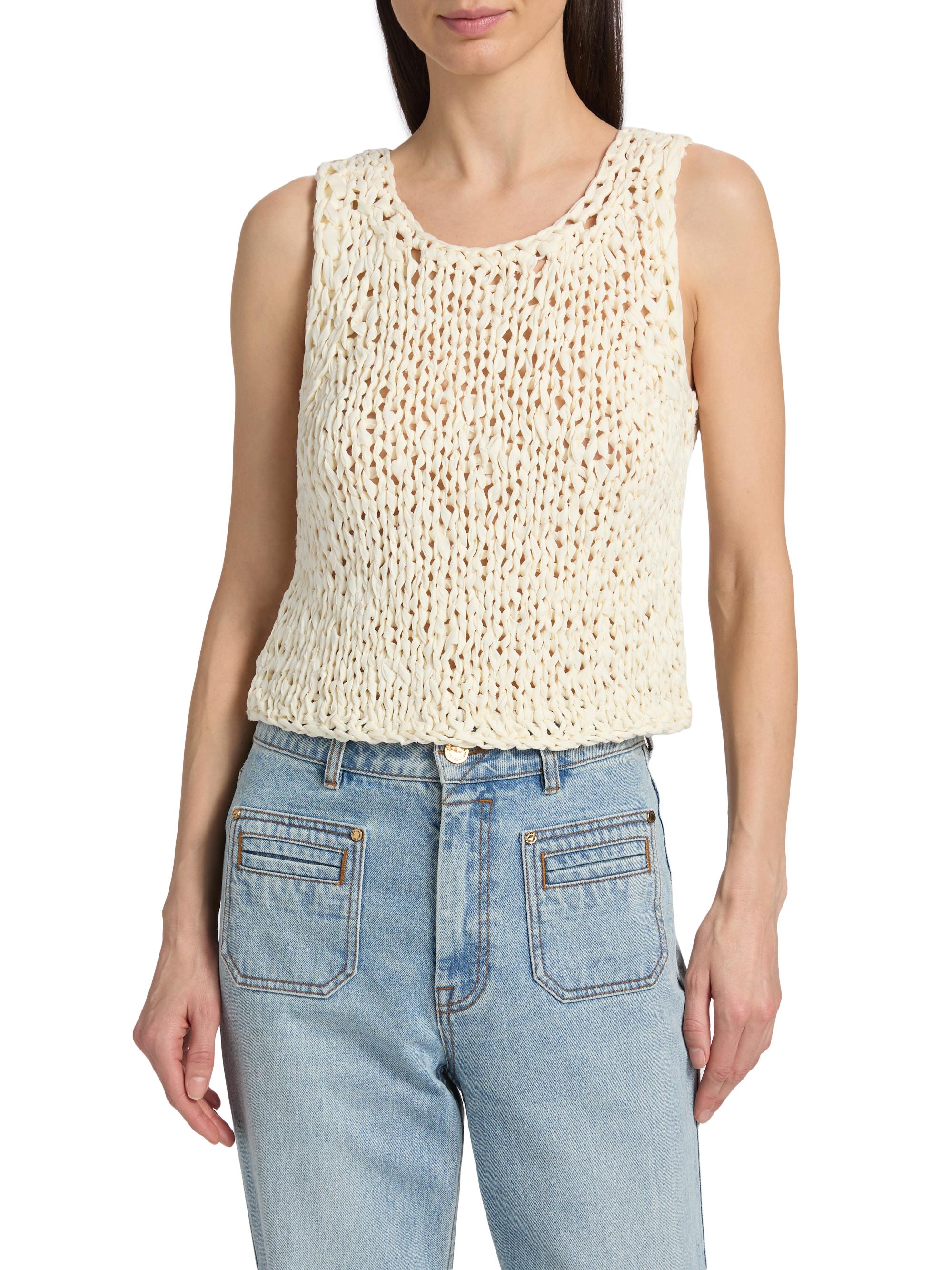トップス Luna charm ribbon camisole Zimmermann Luna Striped Ribbon-Knit Cotton Tank | Saks Fifth Avenue
