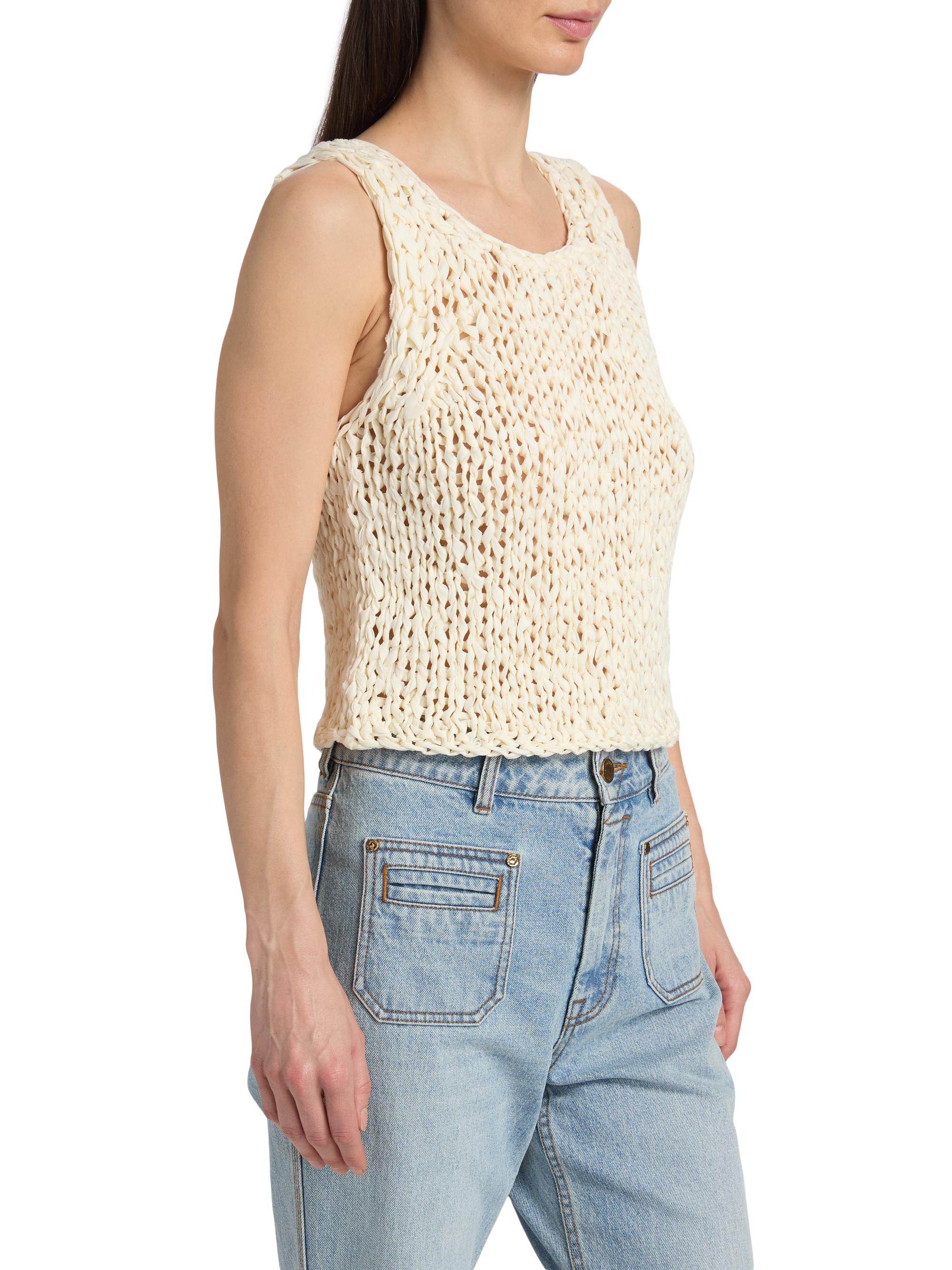 トップス Luna charm ribbon camisole Zimmermann Luna Striped Ribbon-Knit Cotton Tank | Saks Fifth Avenue