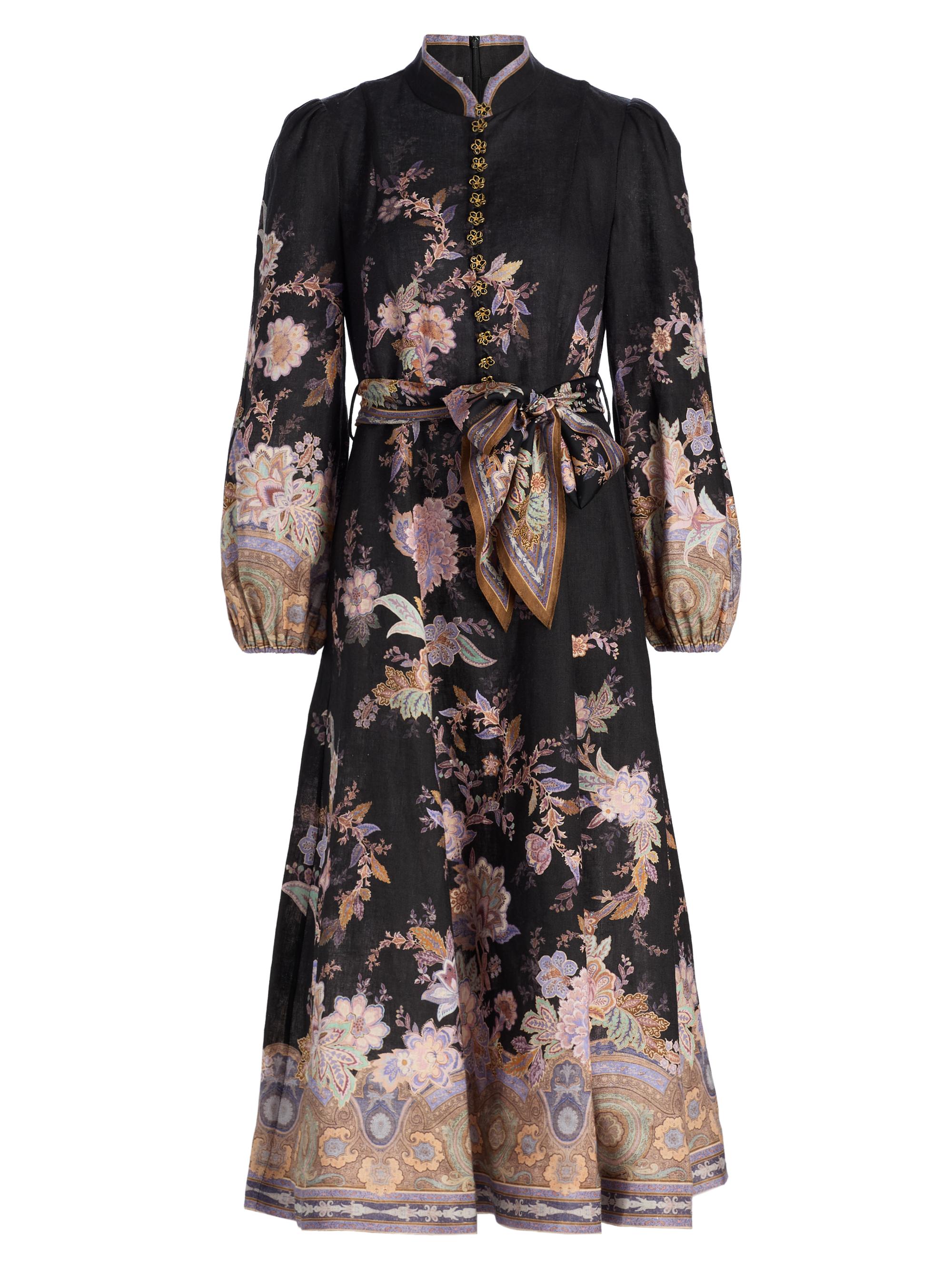 sachin and babi light blue dress ASOS EDITION satin floral embroidered T-shirt maxi dress in black main image 1