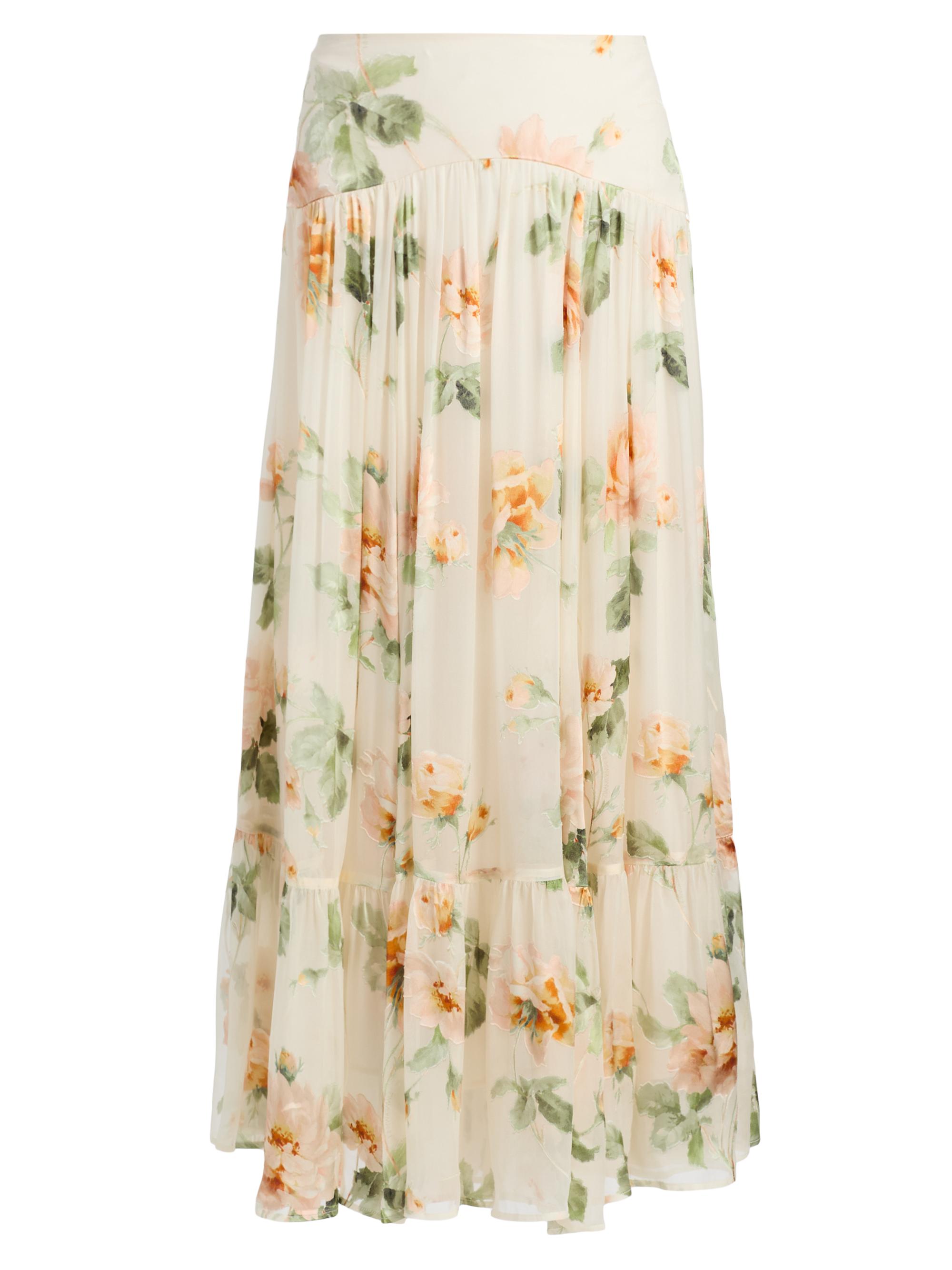 Zimmermann Women's Carousel Burnout Floral Maxi Skirt - Cream Rose