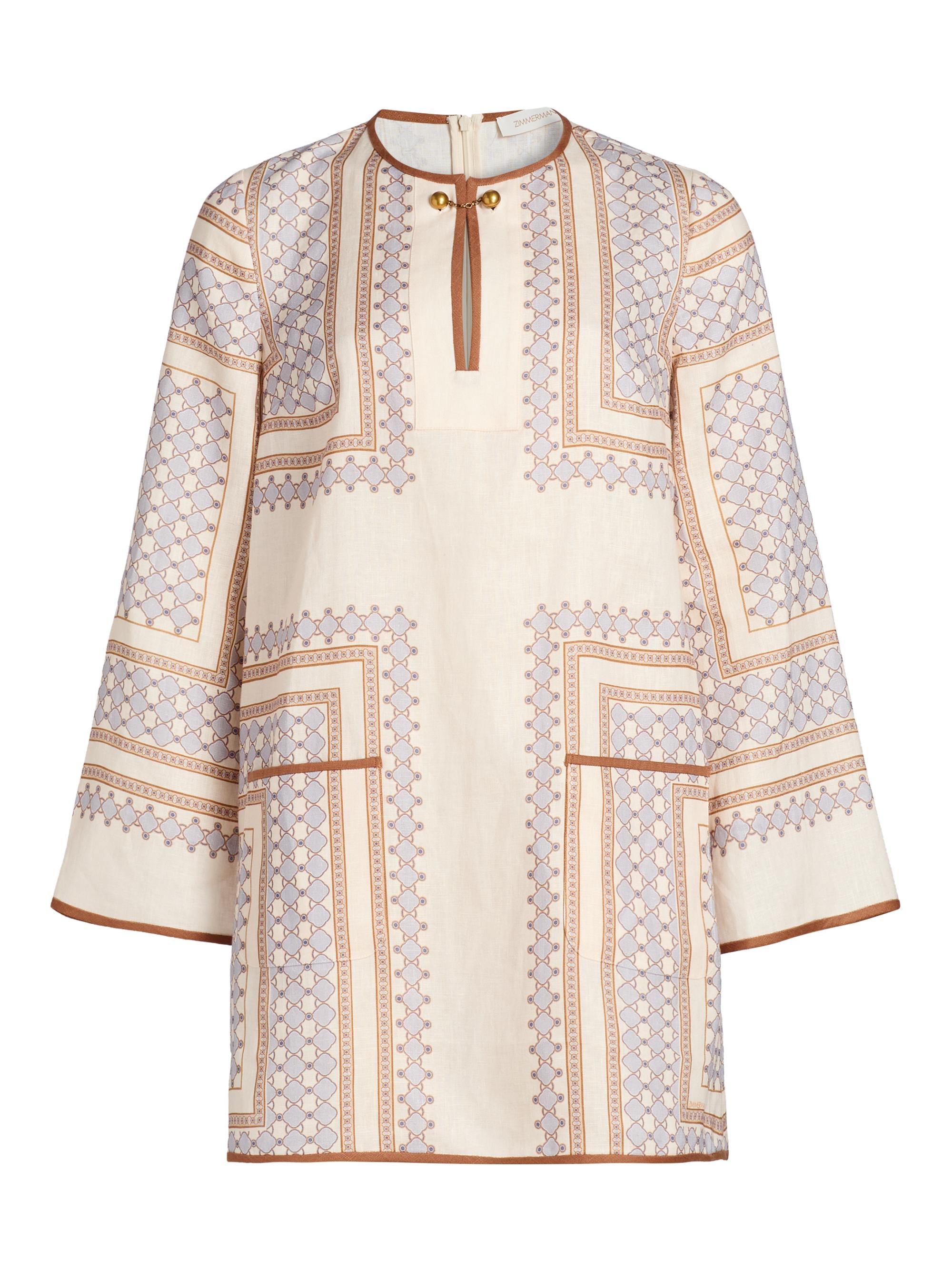 Zimmermann Halliday Floral Scallop Midi-Dress | Saks Fifth Avenue