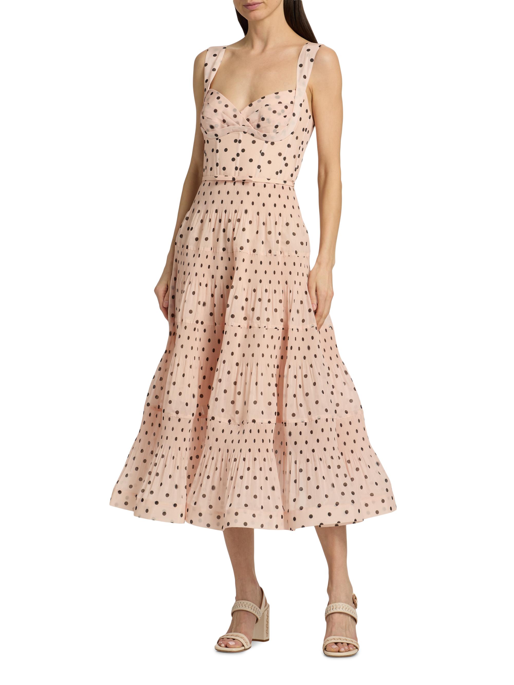 Zimmermann Polka Dot Tiered Midi-Dress | Saks Fifth Avenue