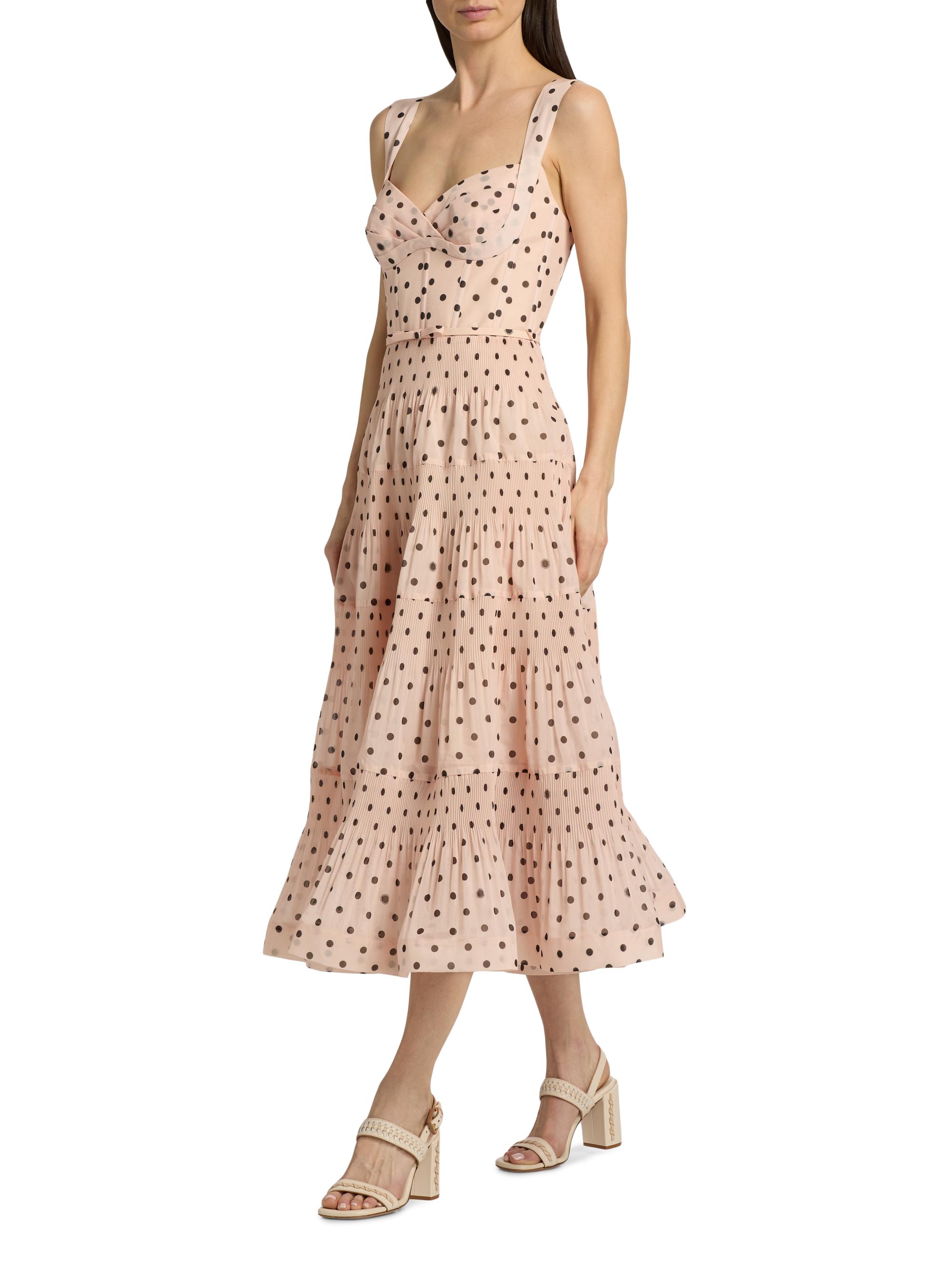 Zimmermann Polka Dot Tiered Midi-Dress | Saks Fifth Avenue