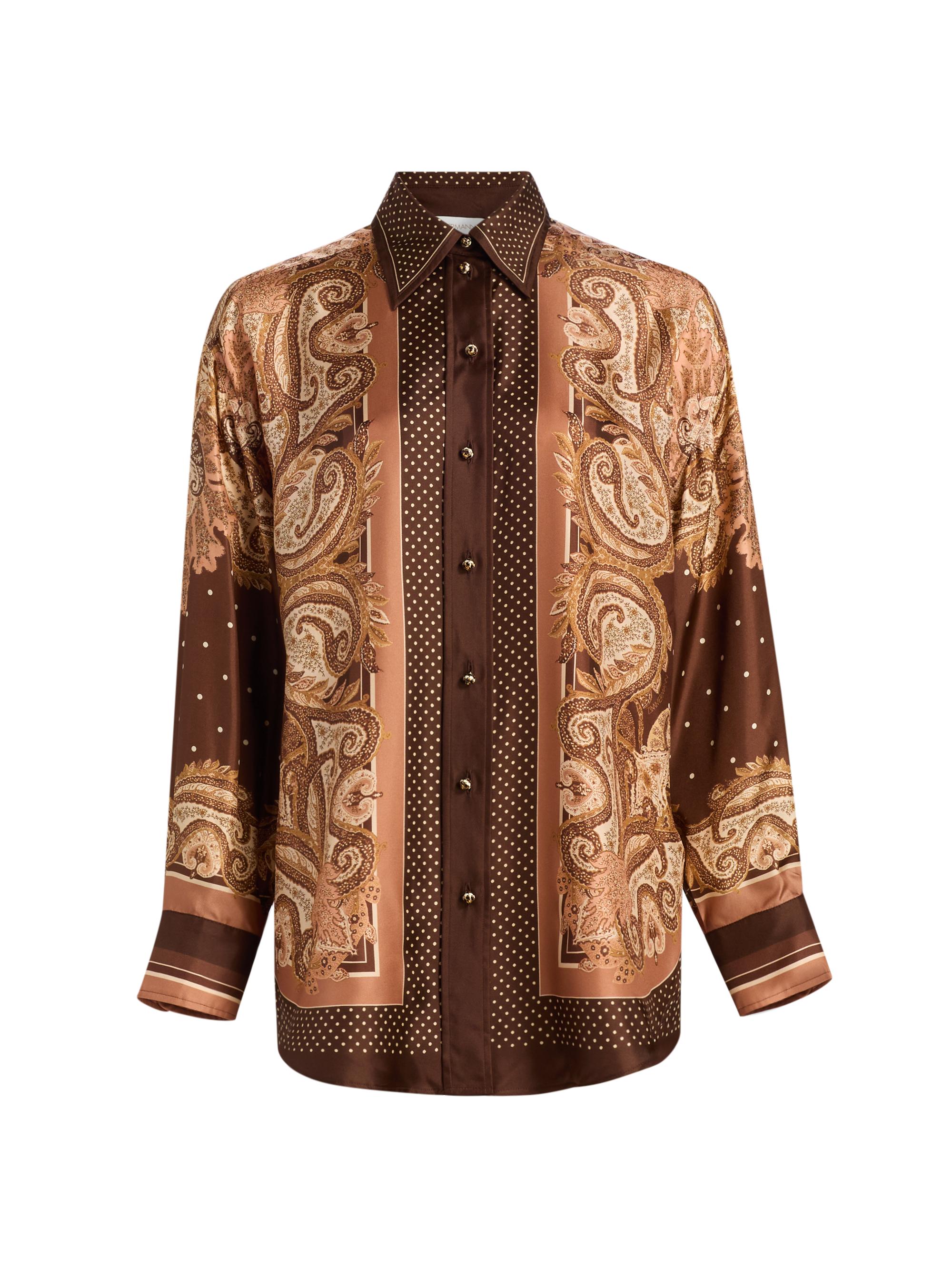 Zimmermann Ascension Silk Western Shirt | Saks Fifth Avenue