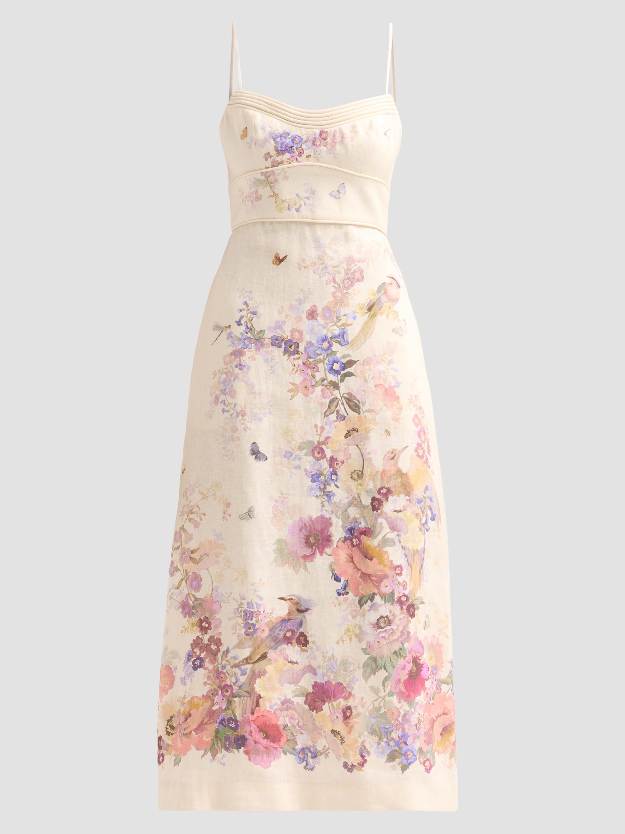 Zimmermann Halliday Floral Scallop Midi-Dress | Saks Fifth Avenue