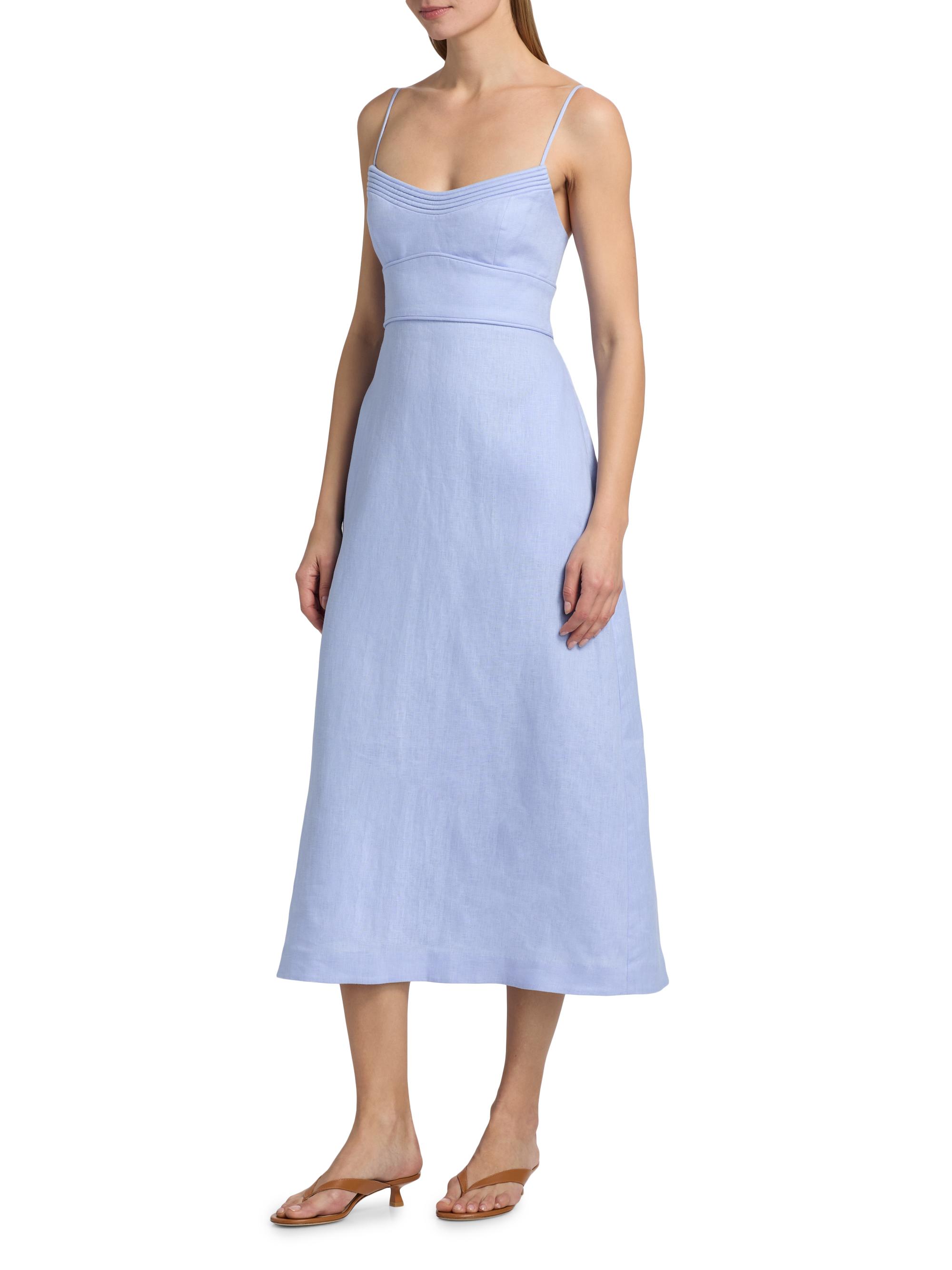Zimmermann Luna Linen Midi-Dress | Saks Fifth Avenue