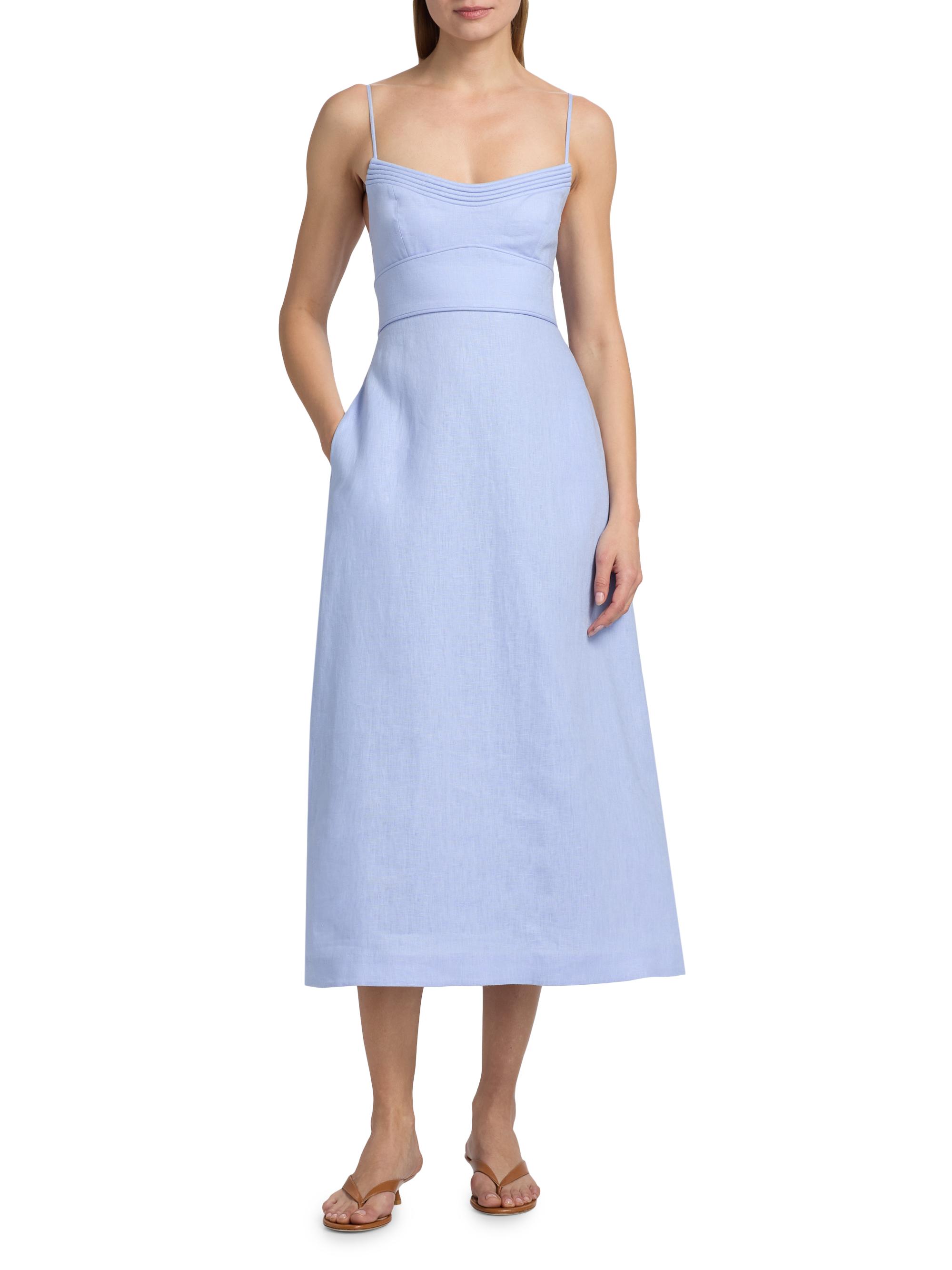 Zimmermann Luna Linen Midi-Dress | Saks Fifth Avenue