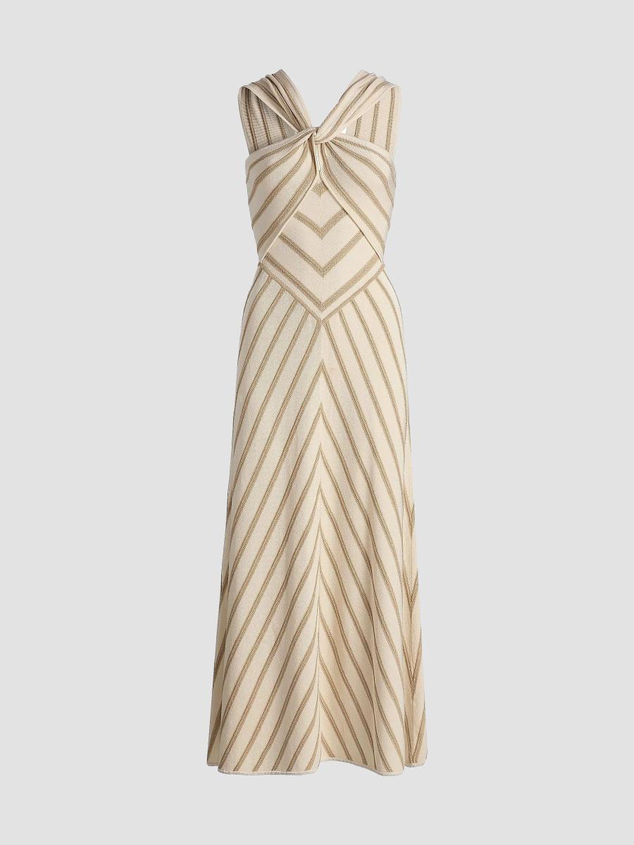 Zimmermann Luna Metallic Stripe A-Line Midi-Dress | Saks Fifth Avenue