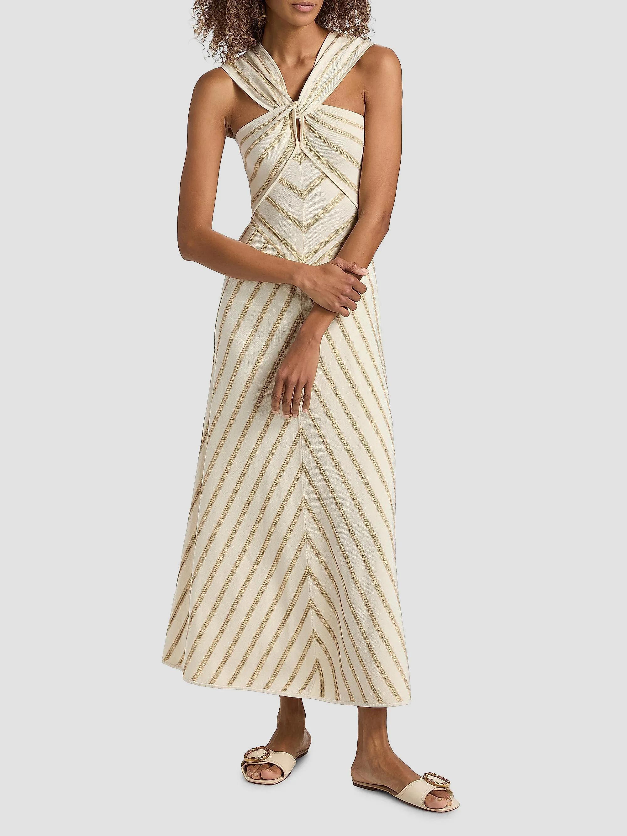 Zimmermann Luna Metallic Stripe A-Line Midi-Dress | Saks Fifth Avenue
