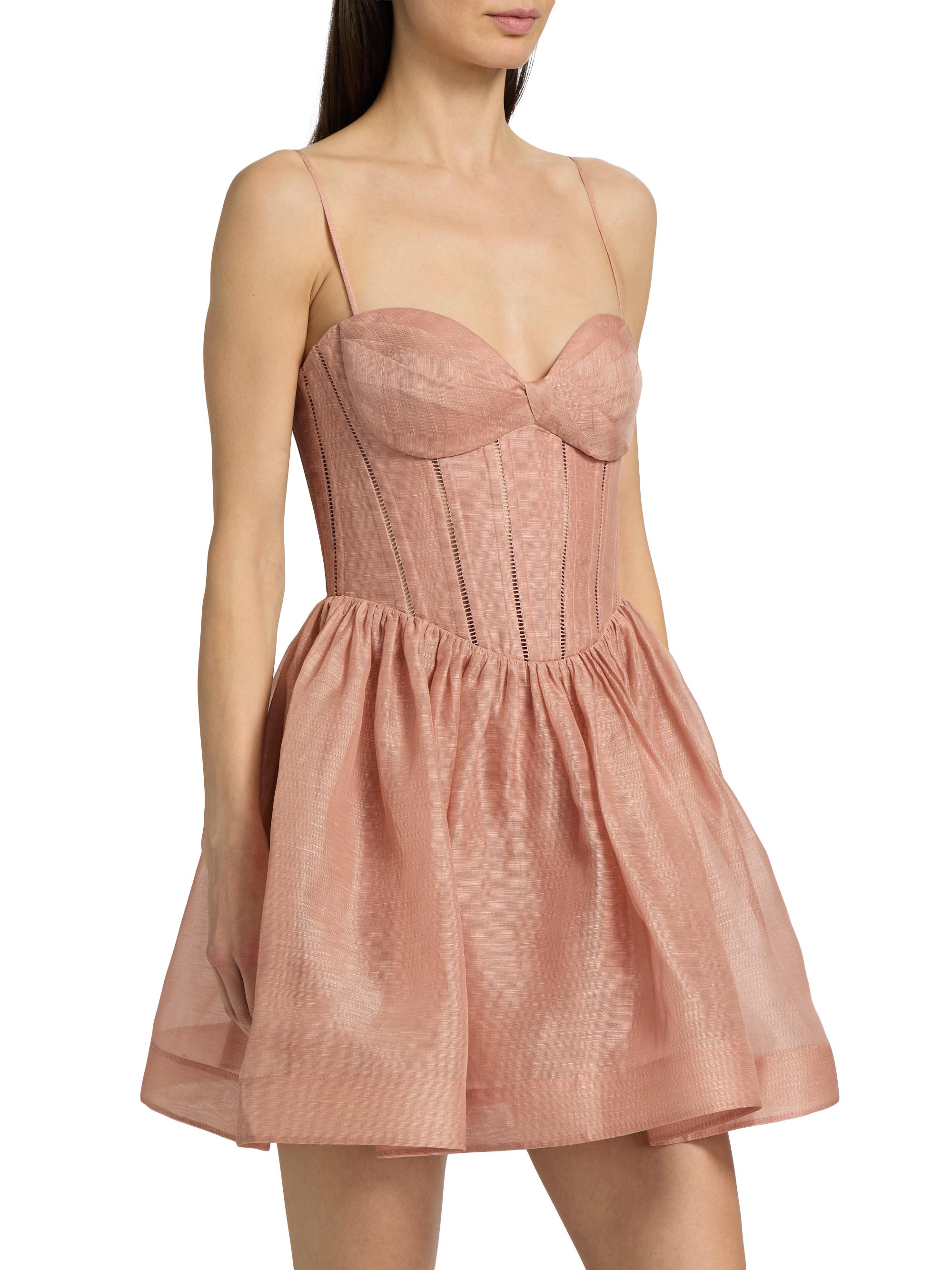 corset seamed linen-blend mini dress Abercrombie & Fitch | Dresses | Corset Seamed Linen Blend Mini Dress