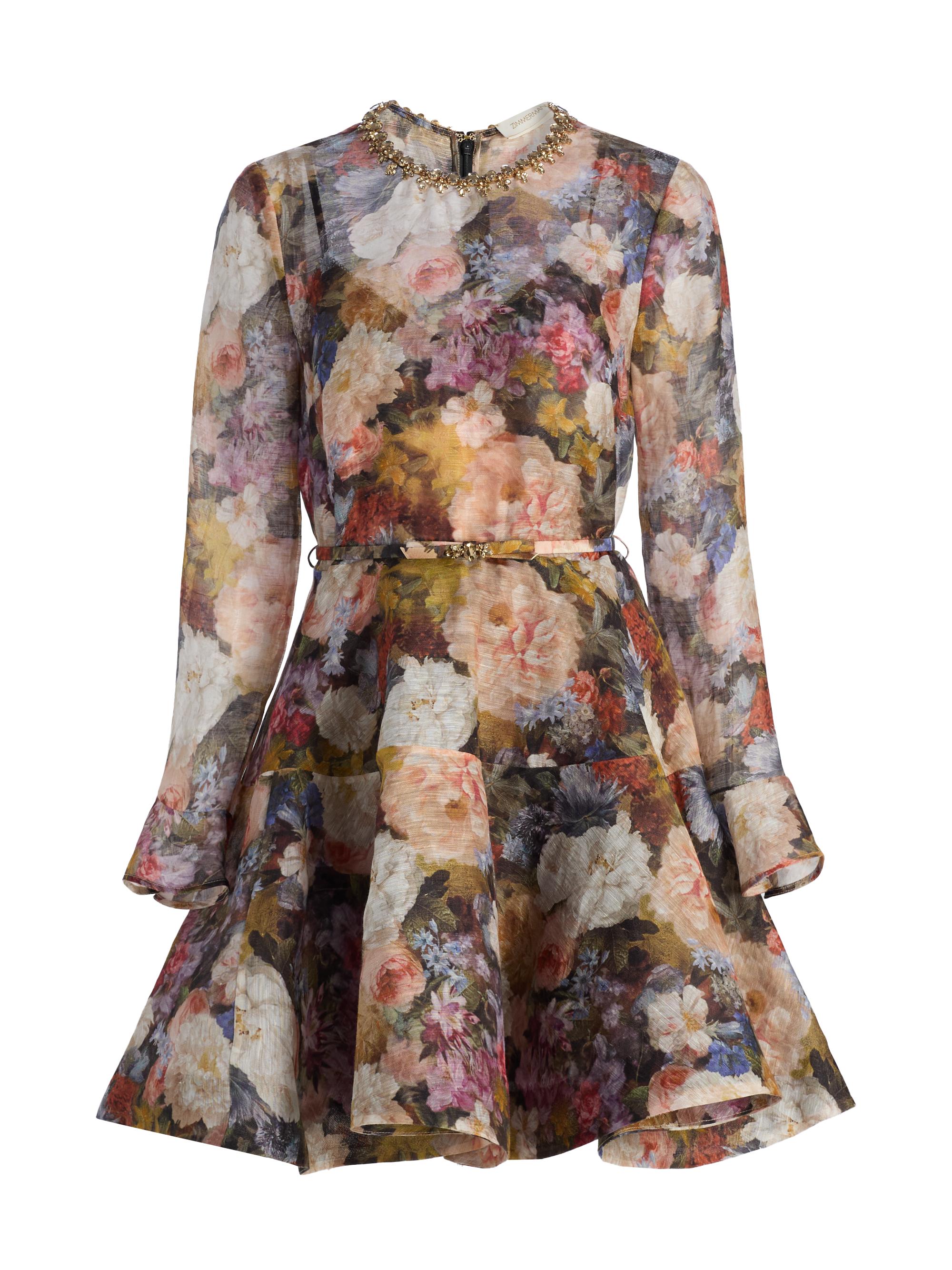 Zimmermann Women's Alchemy Floral Linen-Silk Minidress - Rosette