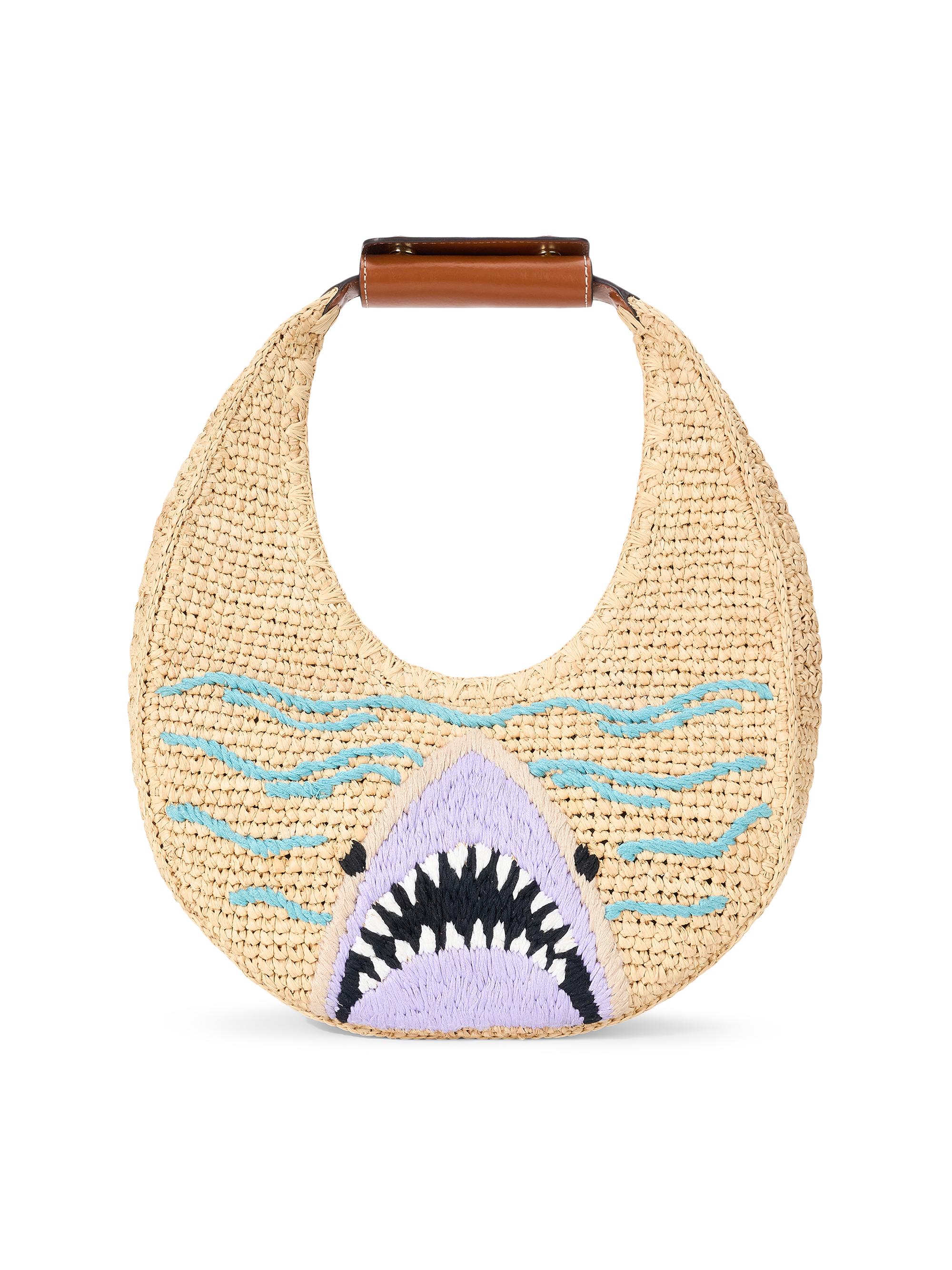 Staud Women's Moon Raffia Tote Bag - Great White