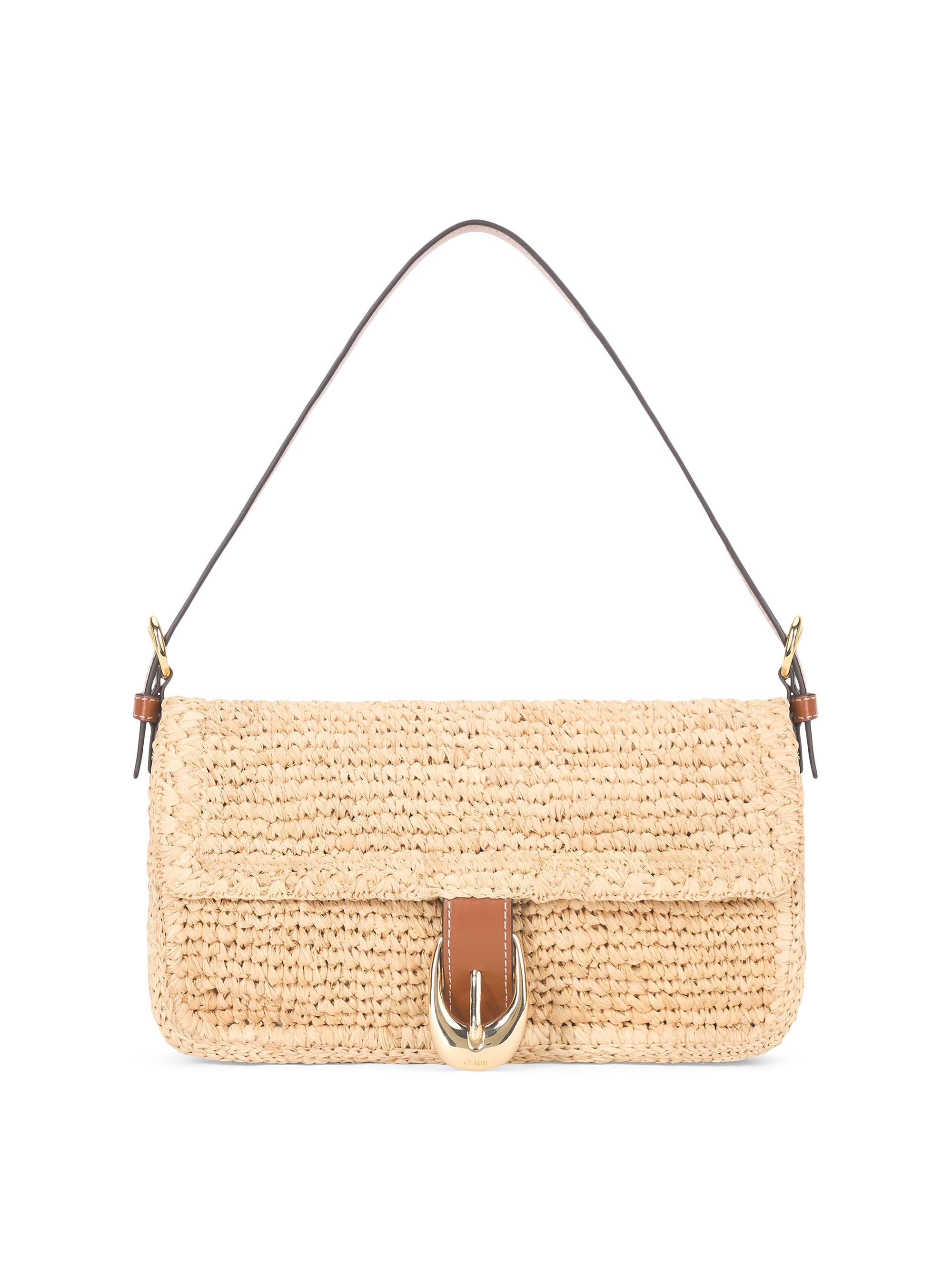 Staud Women's Harlow  Raffia Shoulder Bag - Natural Tan