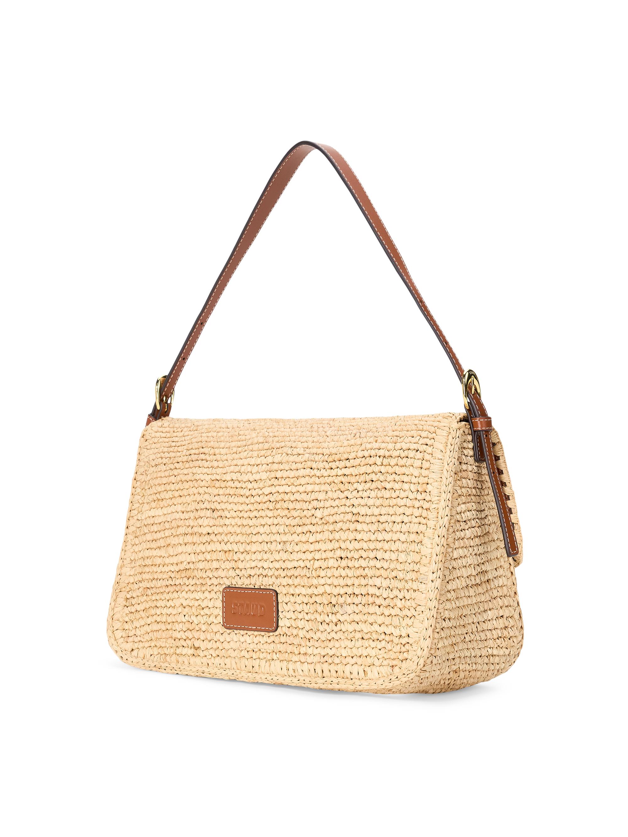 Staud Women's Harlow  Raffia Shoulder Bag - Natural Tan | Thumbnail 2