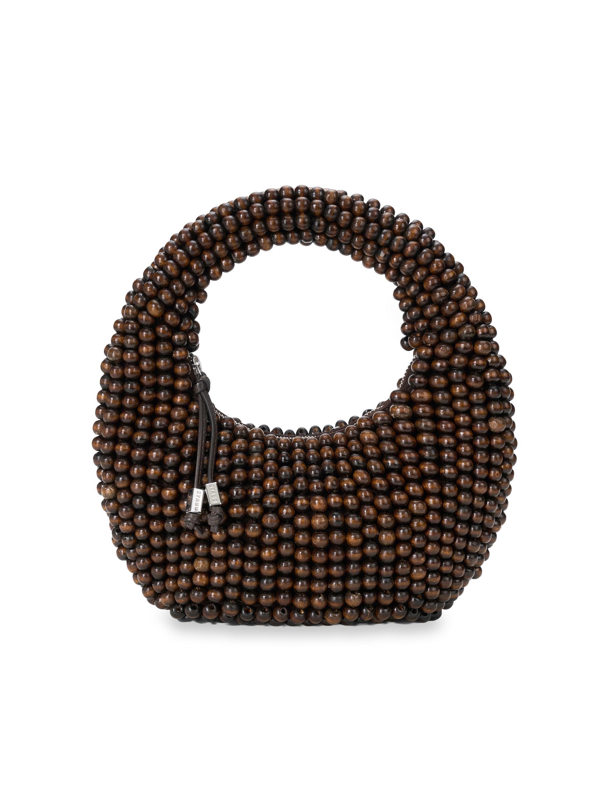 Staud Women's Reef Beaded Top Handle Bag - Dark Brown