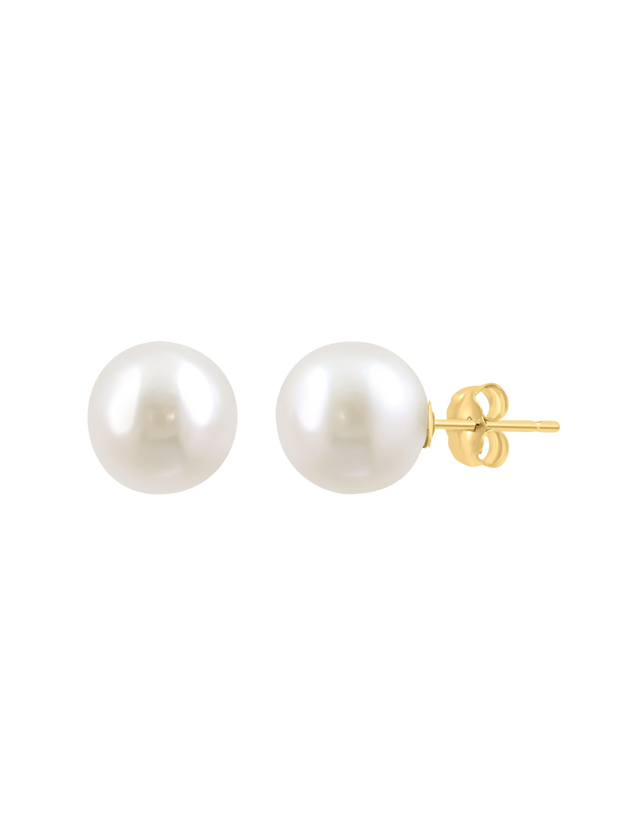 Saks Fifth Avenue Collection Women's 18K Yellow Gold & Freshwater Pearl Stud Earrings - Yellow Gold