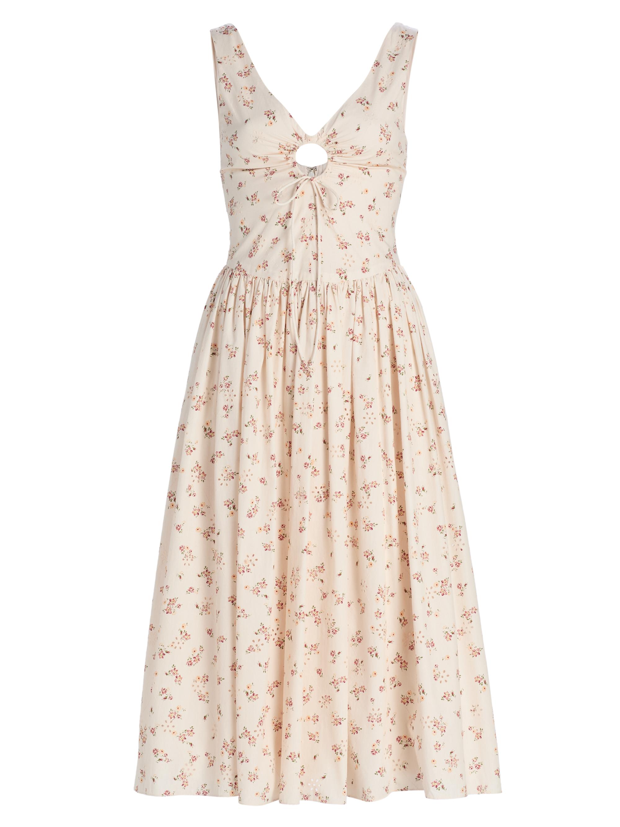 Markarian Women's Penelope Floral Cotton Keyhole Midi-Dress - Blush Pink