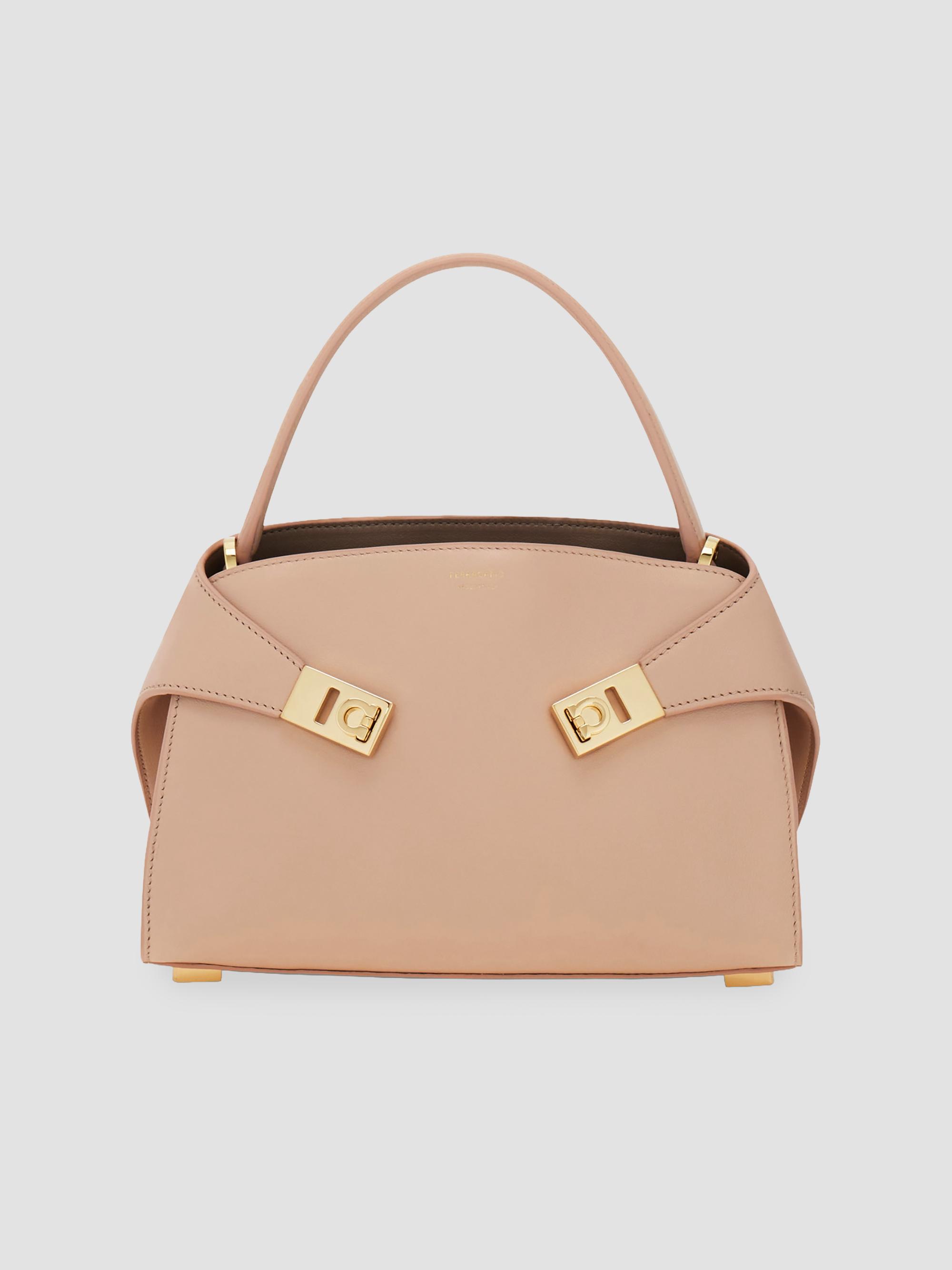 FERRAGAMO Women's Hug Mini Leather Top Handle Bag - Dusty Pink | Thumbnail 9