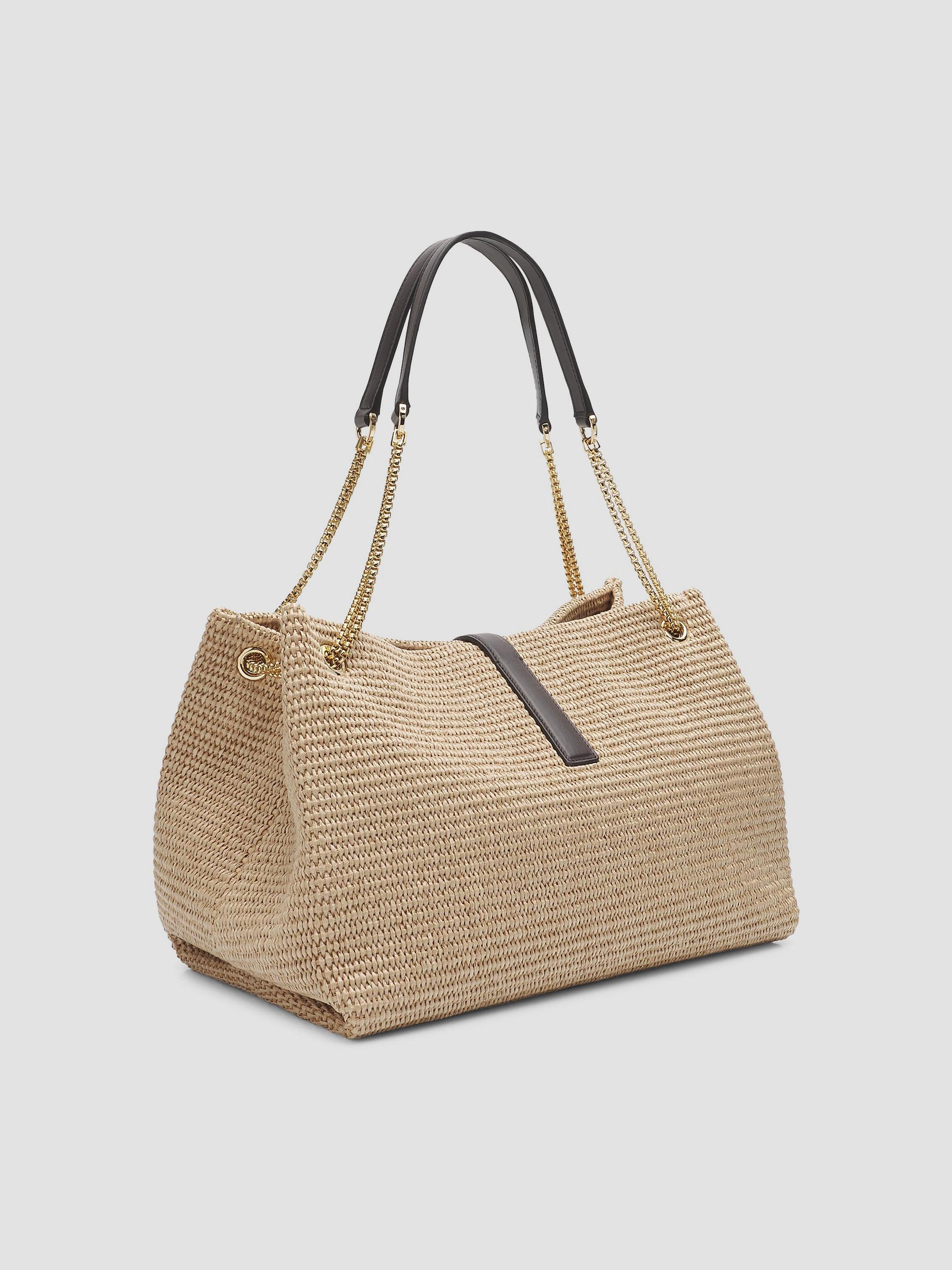 FERRAGAMO New Line Raffia Tote Bag | Saks Fifth Avenue