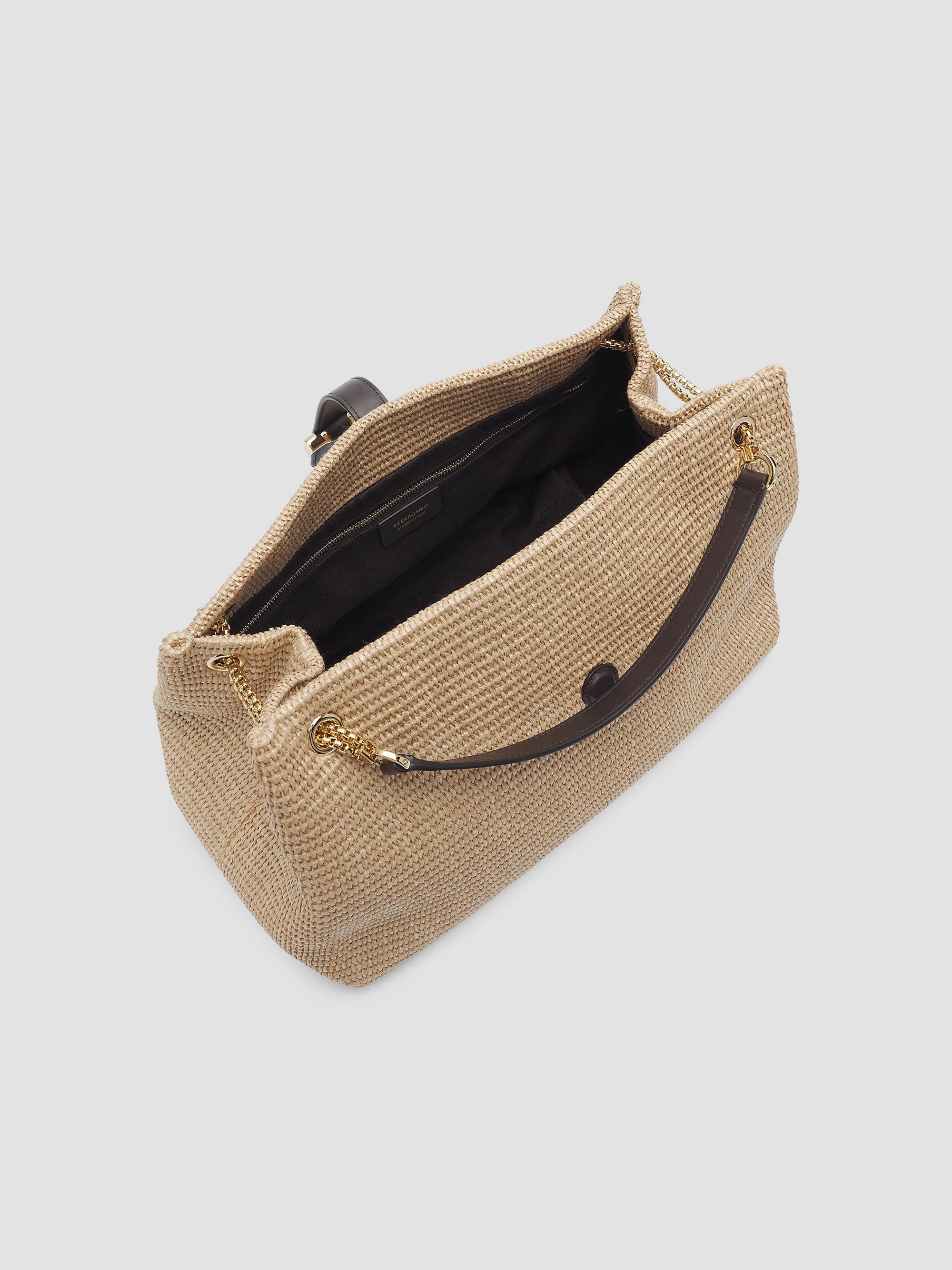 FERRAGAMO New Line Raffia Tote Bag | Saks Fifth Avenue
