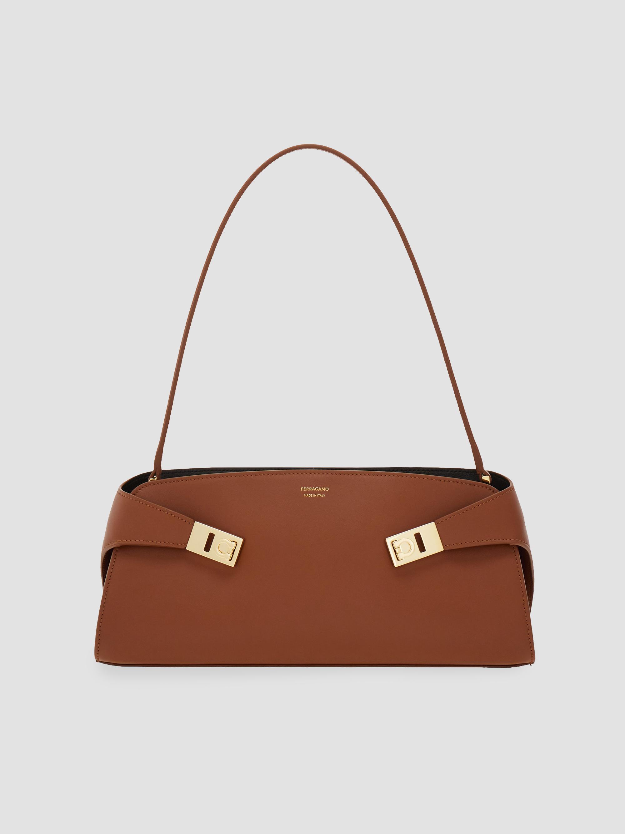 FERRAGAMO Women's East-West Hug Leather Shoulder Bag - New Cognac | Thumbnail 8