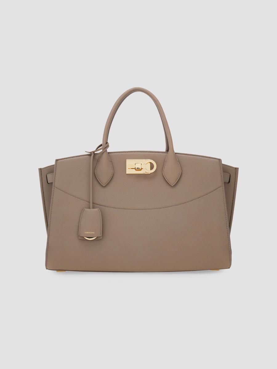 FERRAGAMO New Ferragamo Studio Soft Large Leather Top Handle Bag