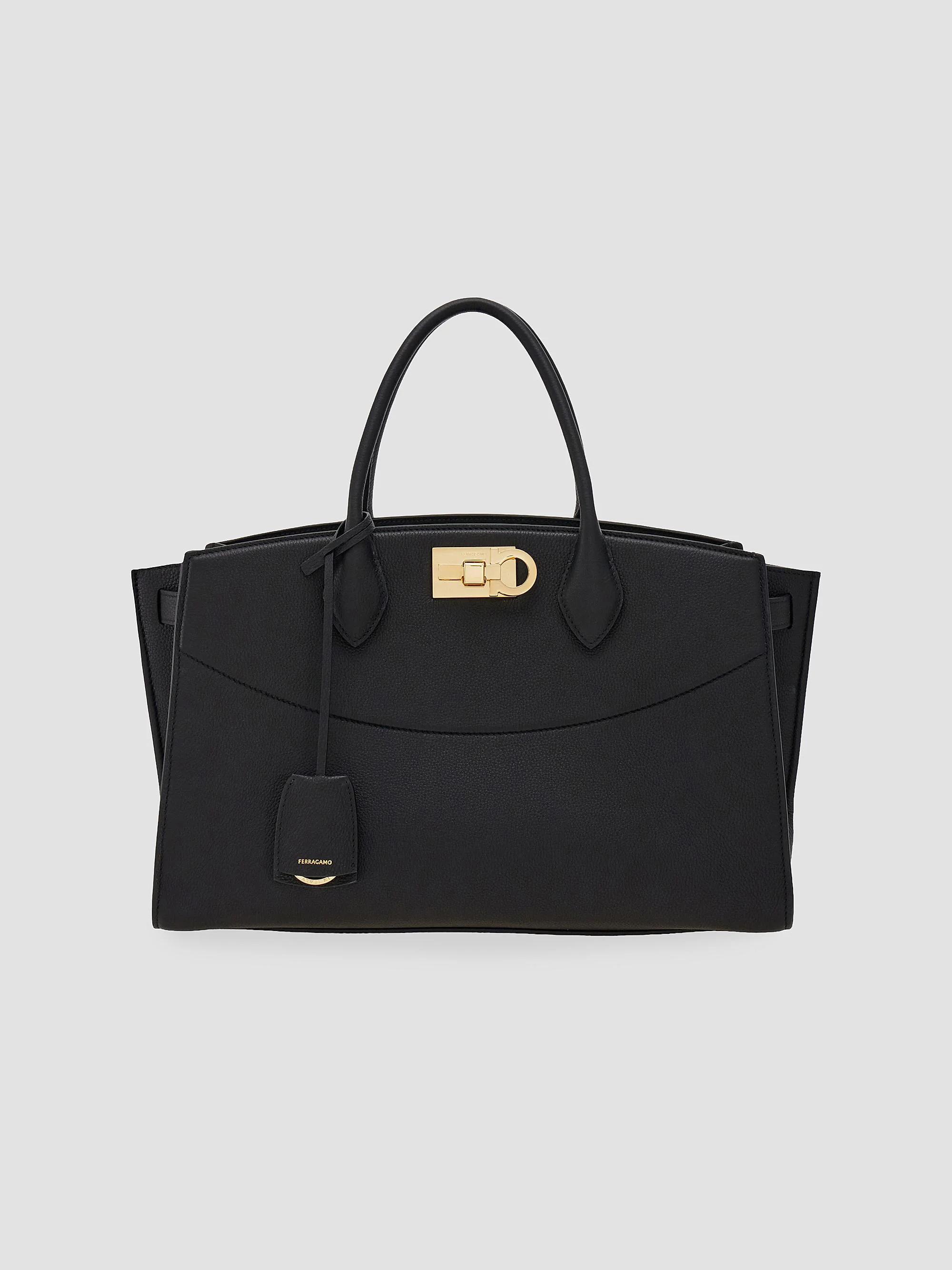 FERRAGAMO New Ferragamo Studio Soft Large Leather Top Handle Bag