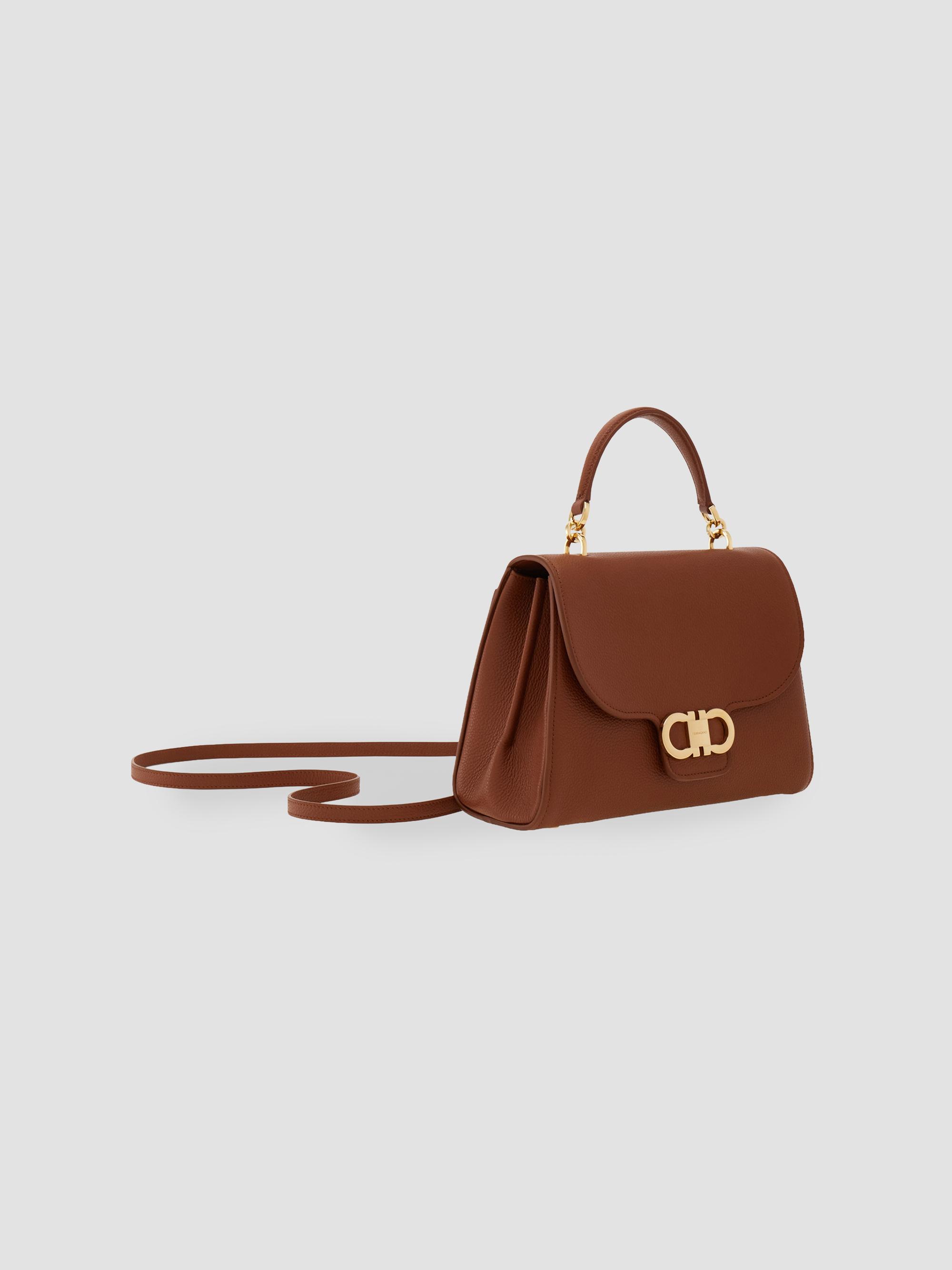 FERRAGAMO Double Gancini Leather Top Handle Bag | Saks Fifth Avenue