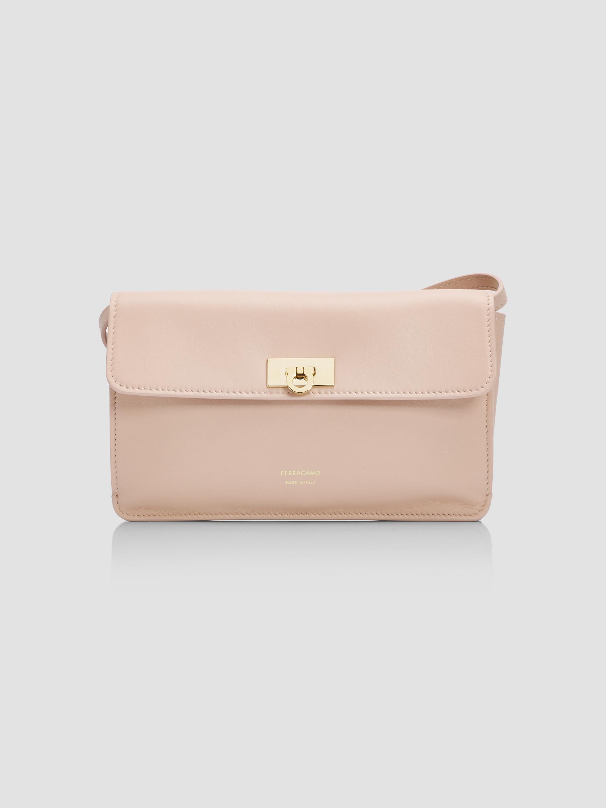 FERRAGAMO Women's Harley Mini Gancini Leather Shoulder Bag - Dusty Pink | Thumbnail 7