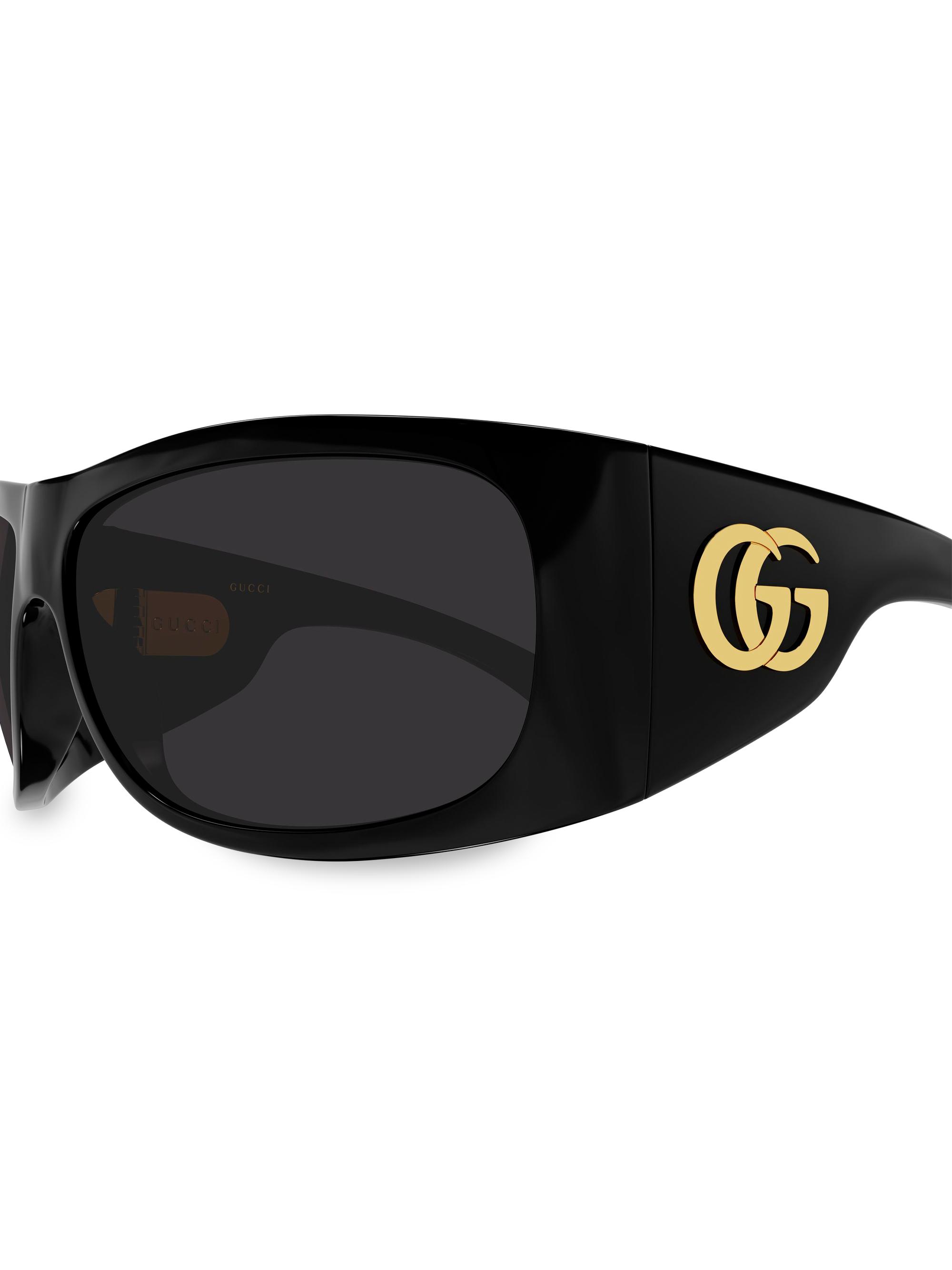 Gucci Double G 66MM Logo Square Sunglasses | Saks Fifth Avenue