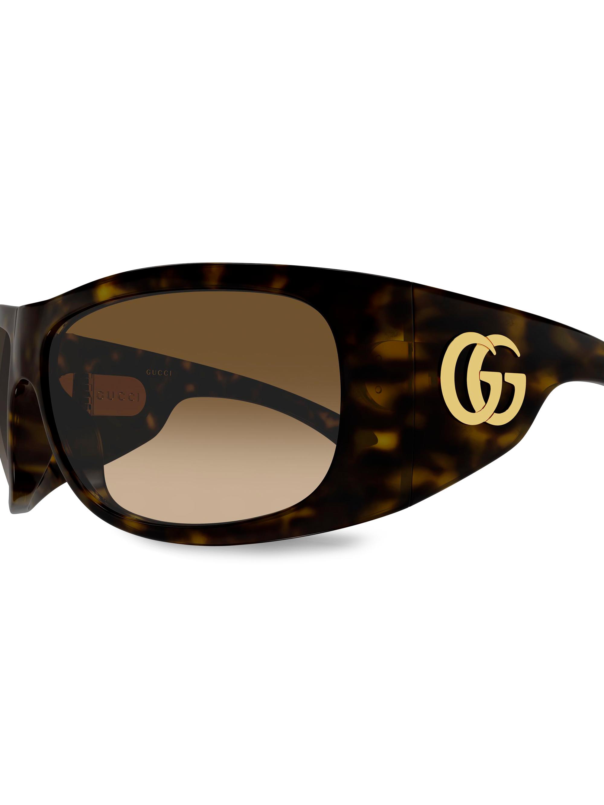 Gucci Double G 66MM Geometric Sunglasses | Saks Fifth Avenue