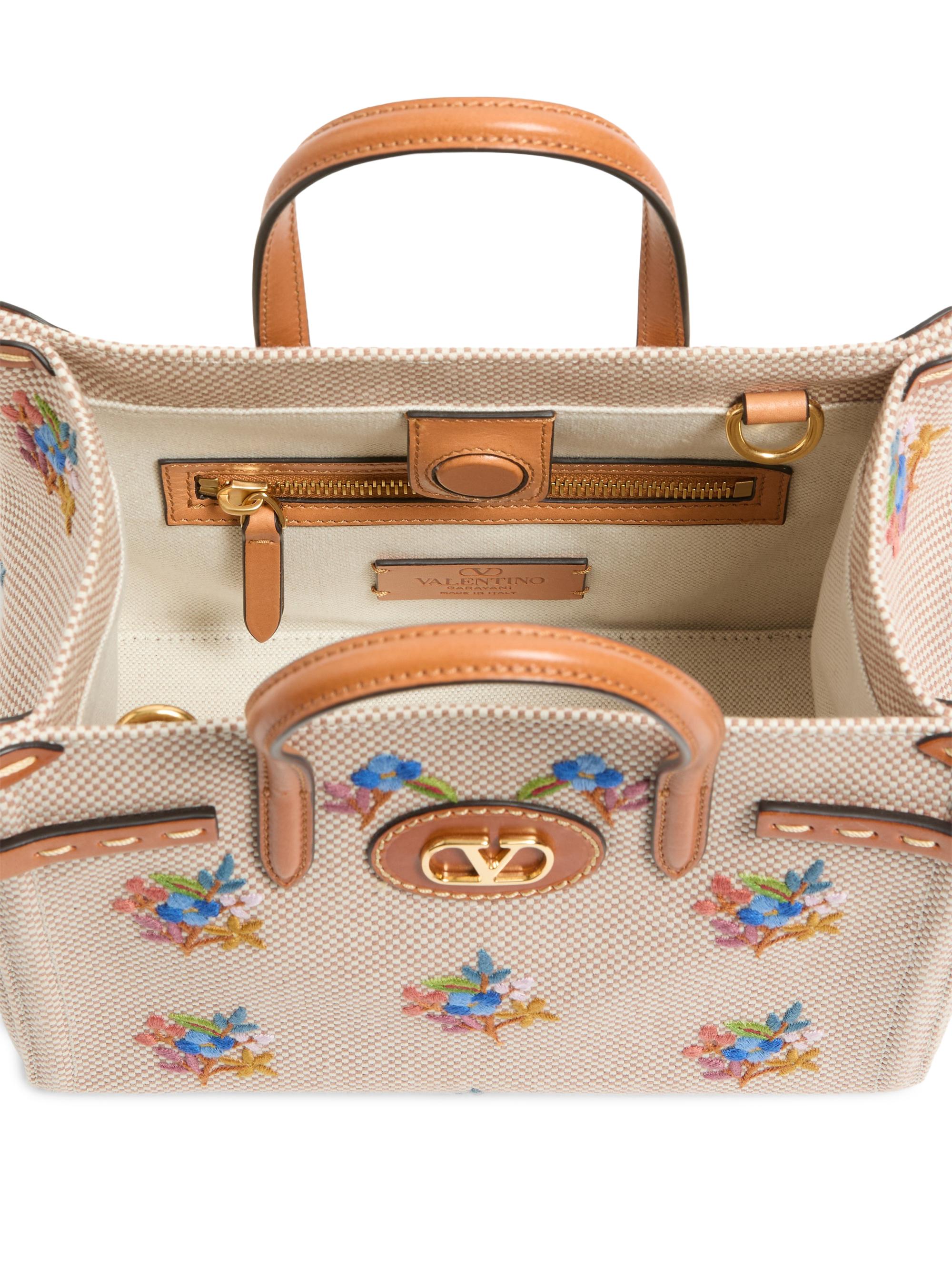 Valentino Garavani Antibes Small Canvas Shopping Bag with