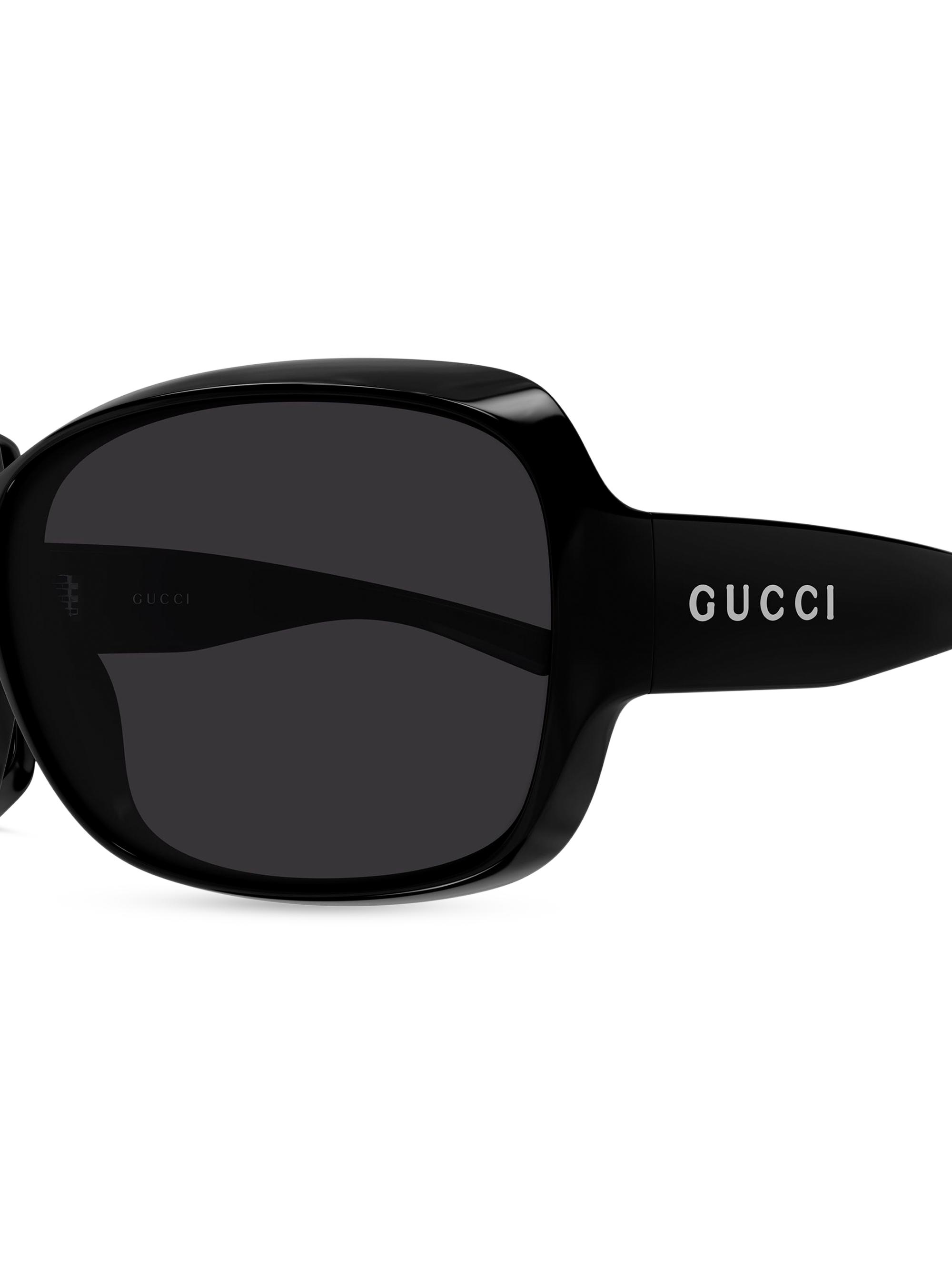 Gucci Lettering 70MM Rectangular Sunglasses | Saks Fifth Avenue