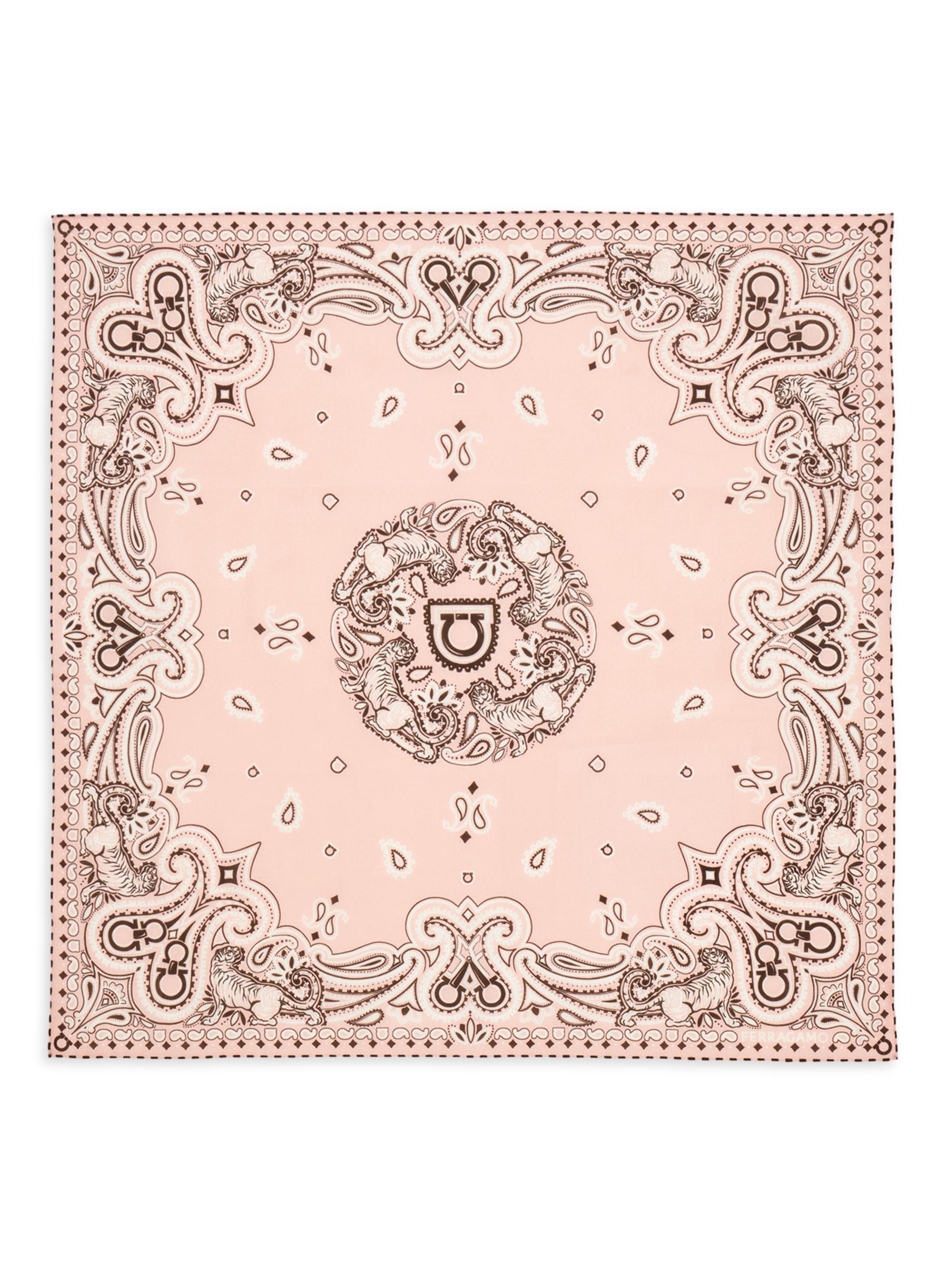 FERRAGAMO Women's Arabesque Cotton-Silk Bandana - Rosa