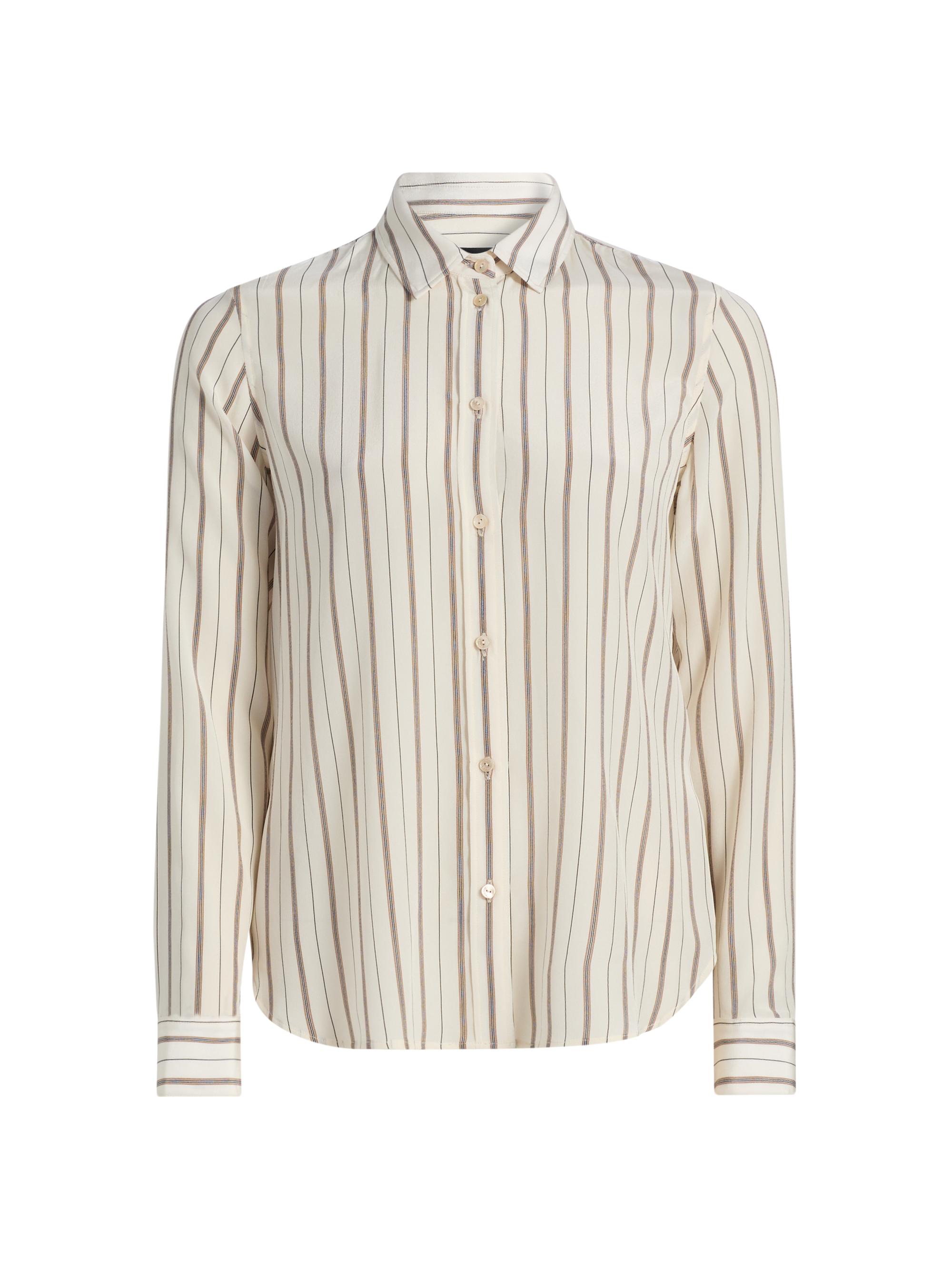 Nili Lotan Women's Gaia Striped Slim-Fit Shirt - Brandy Stripe