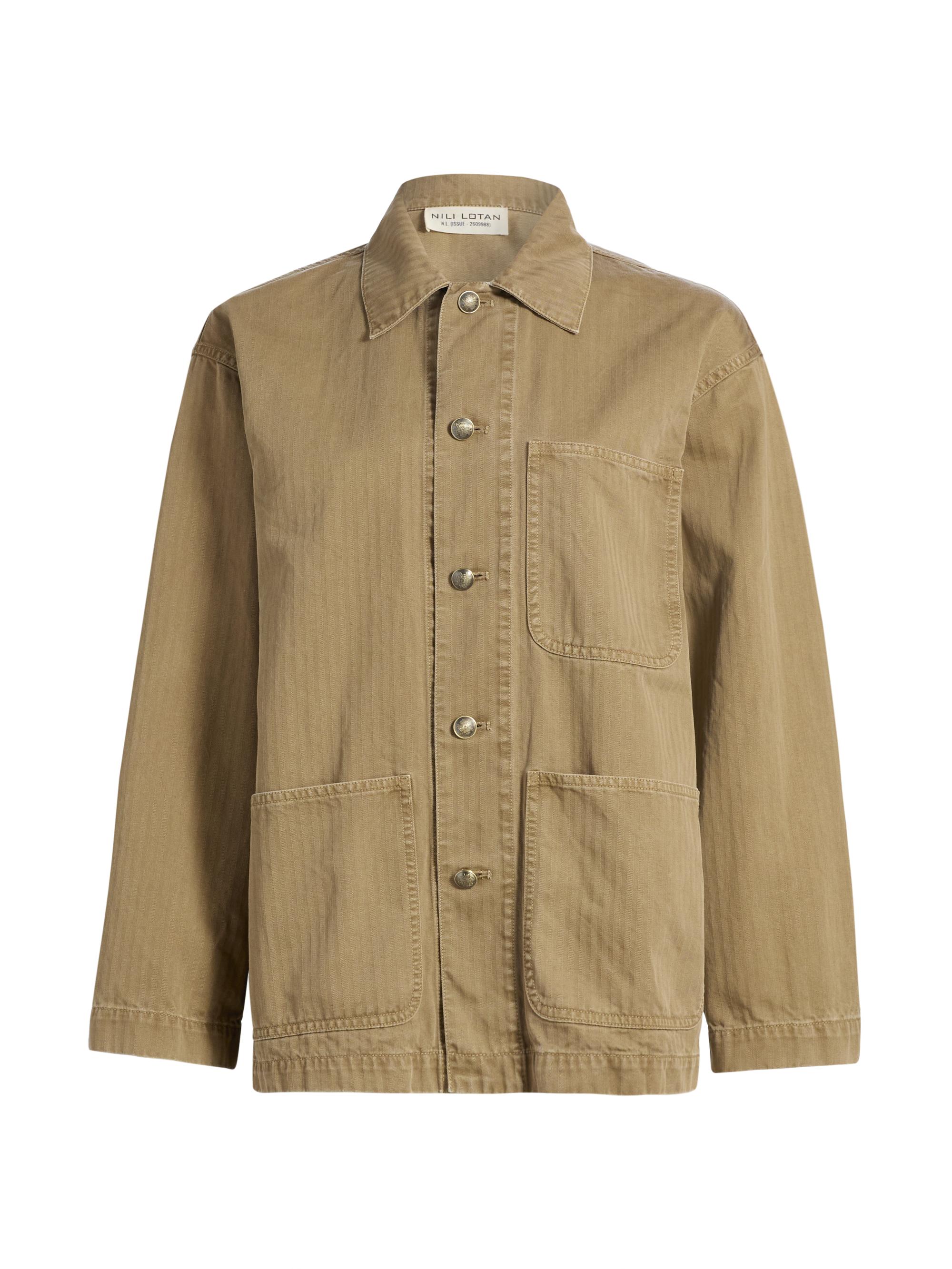 Nili Lotan Women's Franklin Cotton Button-Front Jacket - French Khaki