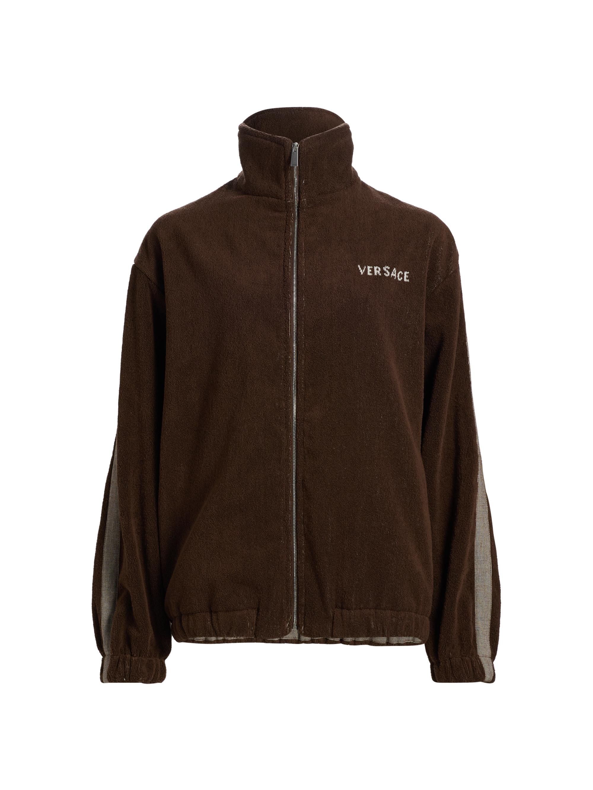 Versace Women's Medusa Jacquard Terry Full-Zip Sweatshirt - Brown - Women's Clothing