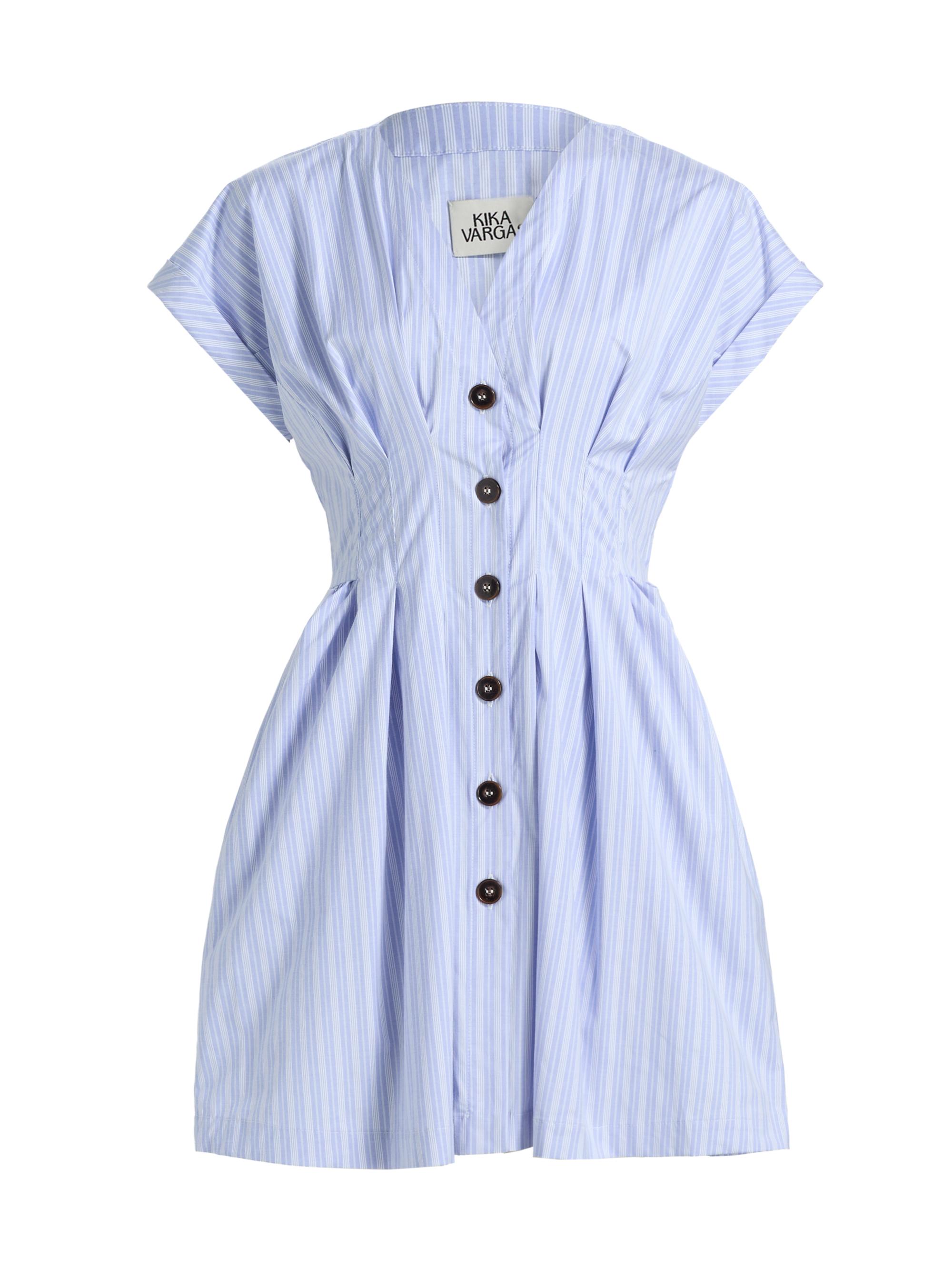 Kika Vargas Women's Billie Striped Cotton-Blend Minidress - Blue