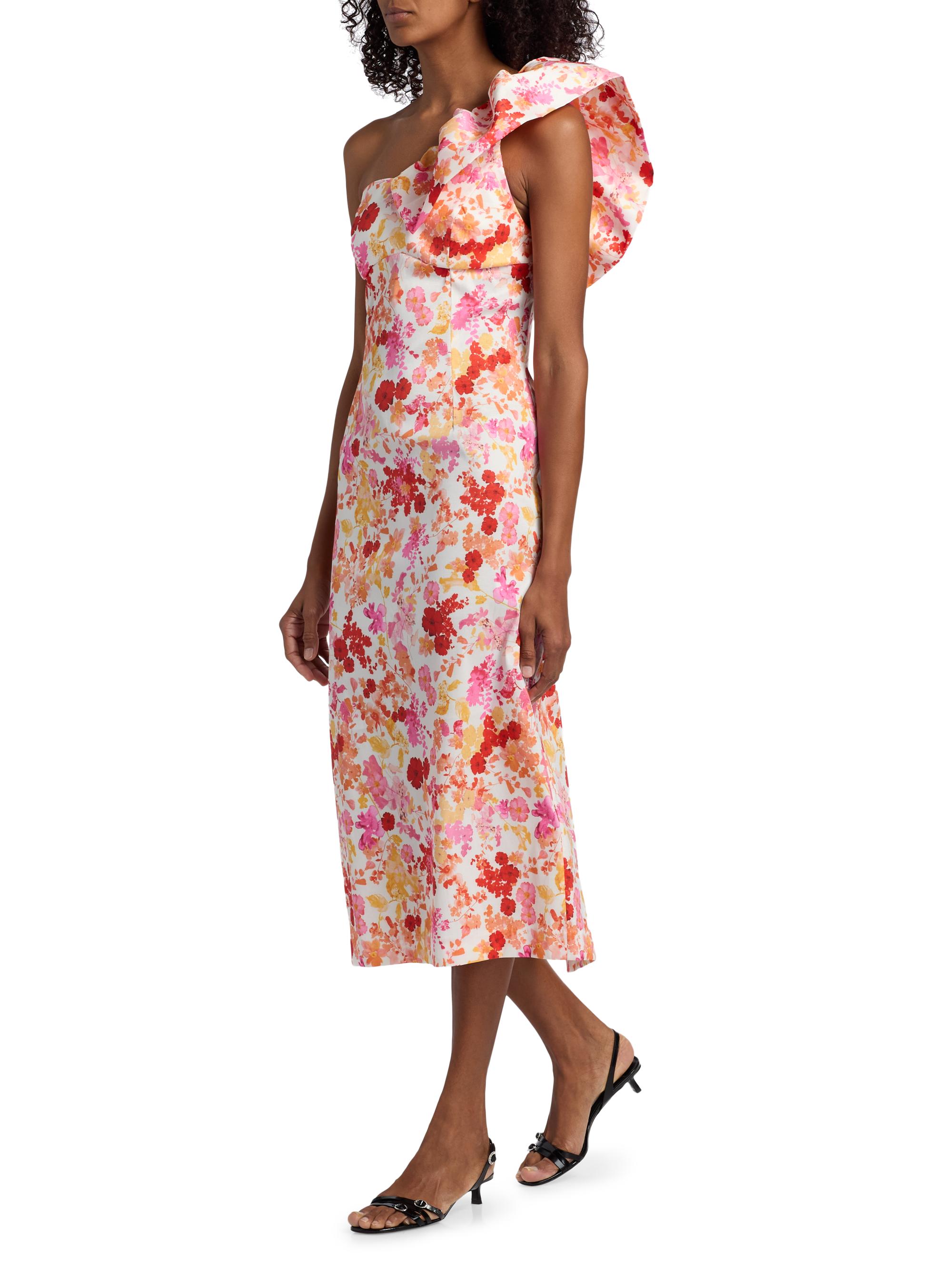 morad midi dress Fabian Jacquard Midi Dress — Mauve & Gold