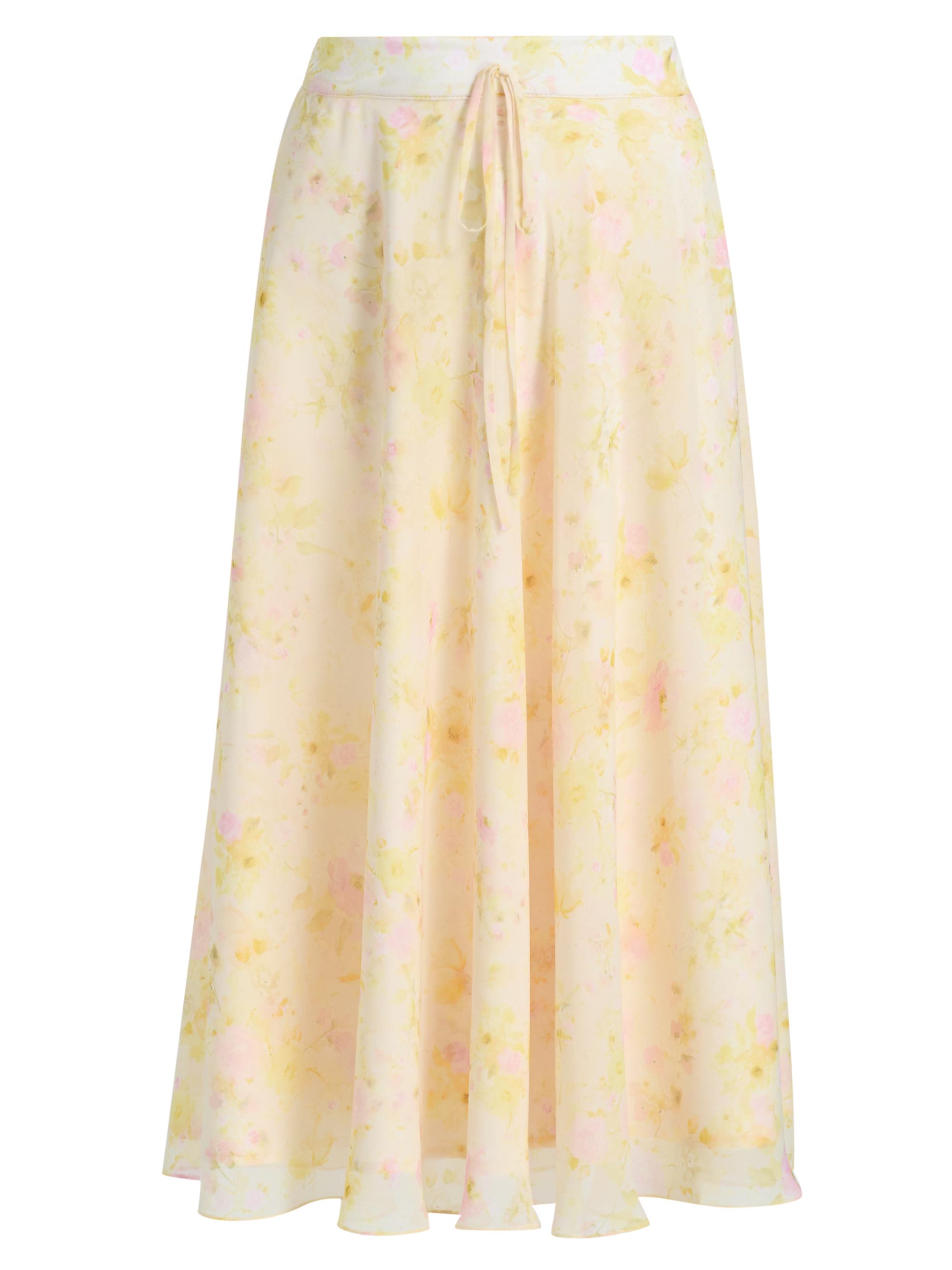 Kika Vargas Women's Shei Peony Chiffon Midi-Skirt - Yellow