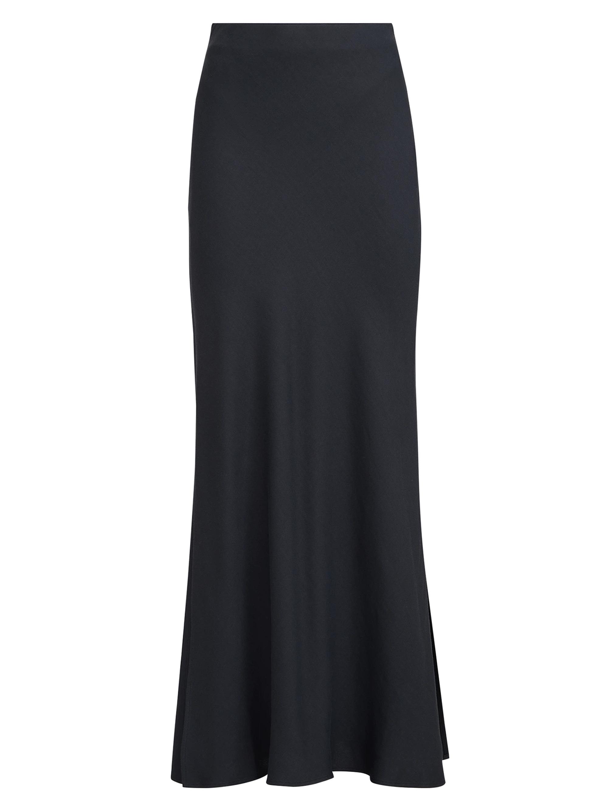 Women’s Viscose and Linen Twill Fluid Bias Cut Skirt – Blue – Size 12