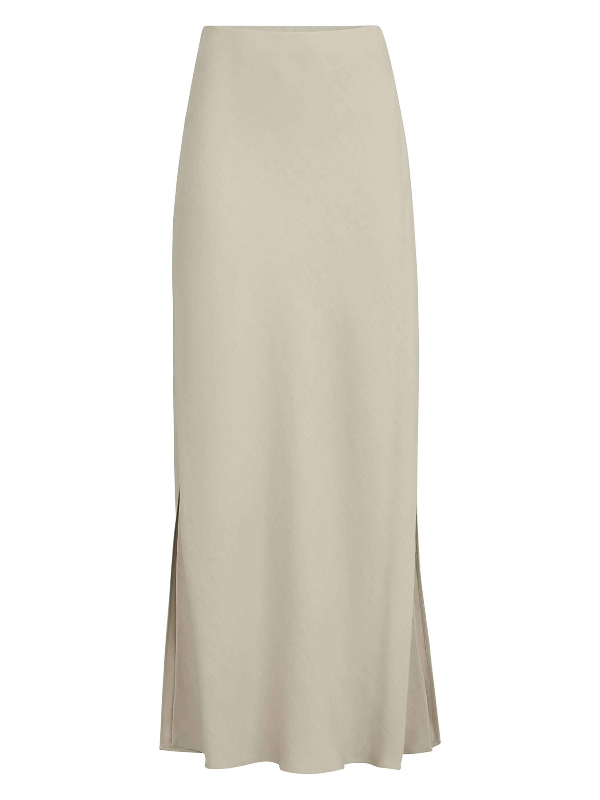 Brunello Cucinelli Women's Viscose and Linen Twill Fluid Bias Cut Skirt - Buff | Thumbnail 7