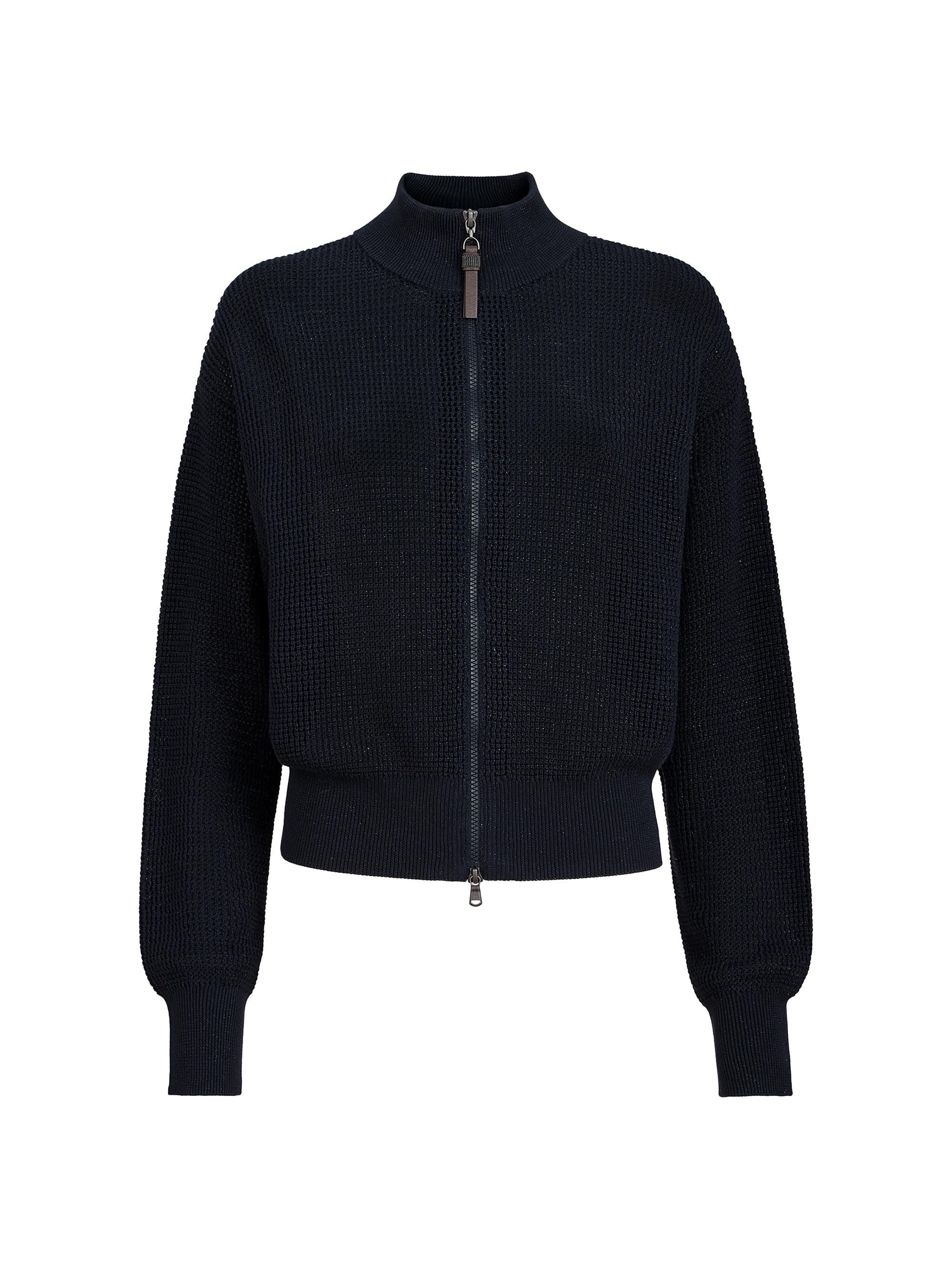 Brunello Cucinelli Women's Cotton Sparkling Net Cardigan - Blue