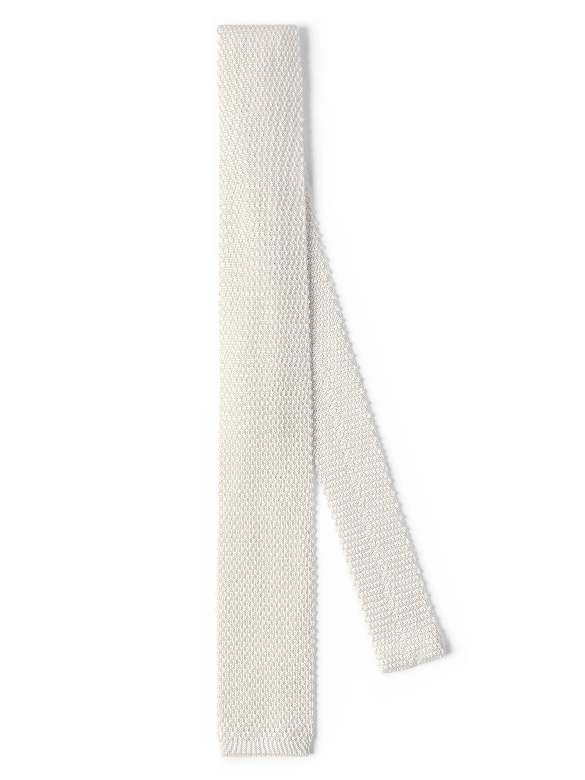 Brunello Cucinelli Men's Silk Knit Tie - White