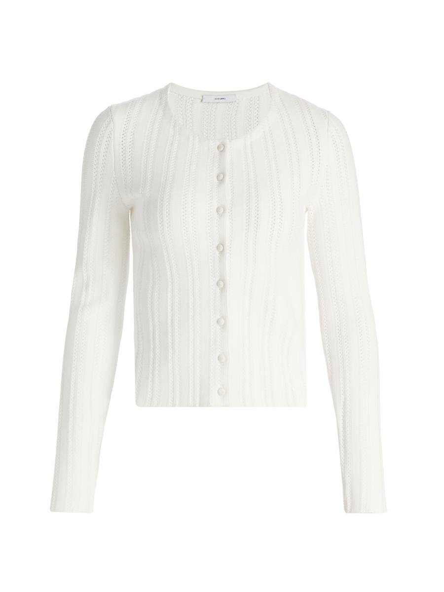 Adam Lippes Women's Faye Compact Jacquard Cardigan In White