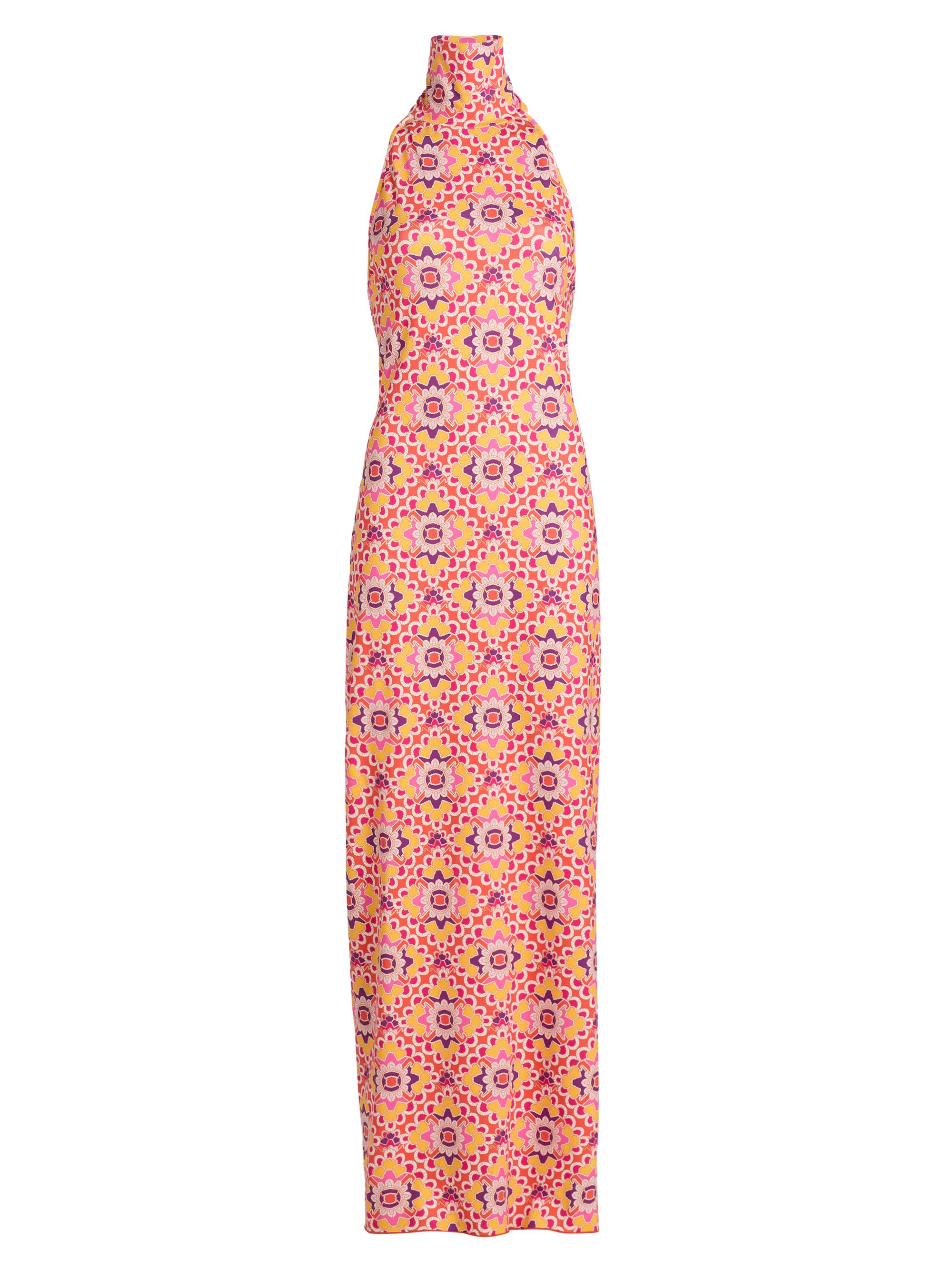 Eywasouls Malibu Women's Montana Geometric Print Halterneck Maxi Dress - Orchid Mosaic